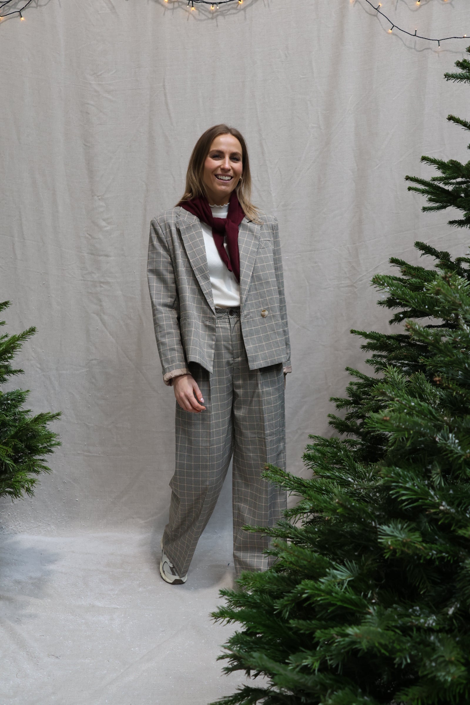 Elodie checked trousers brown