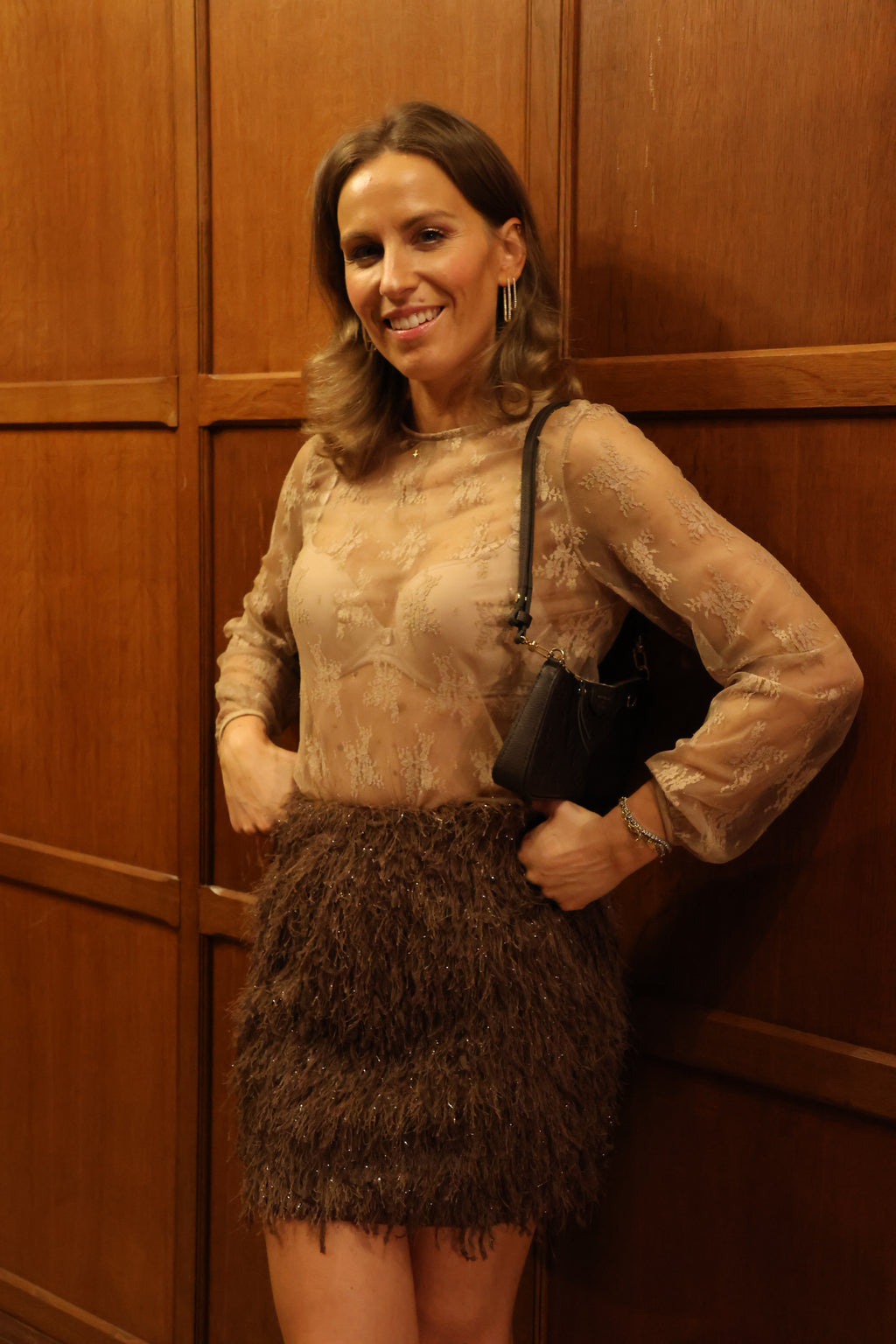 Charlotte lace top latté