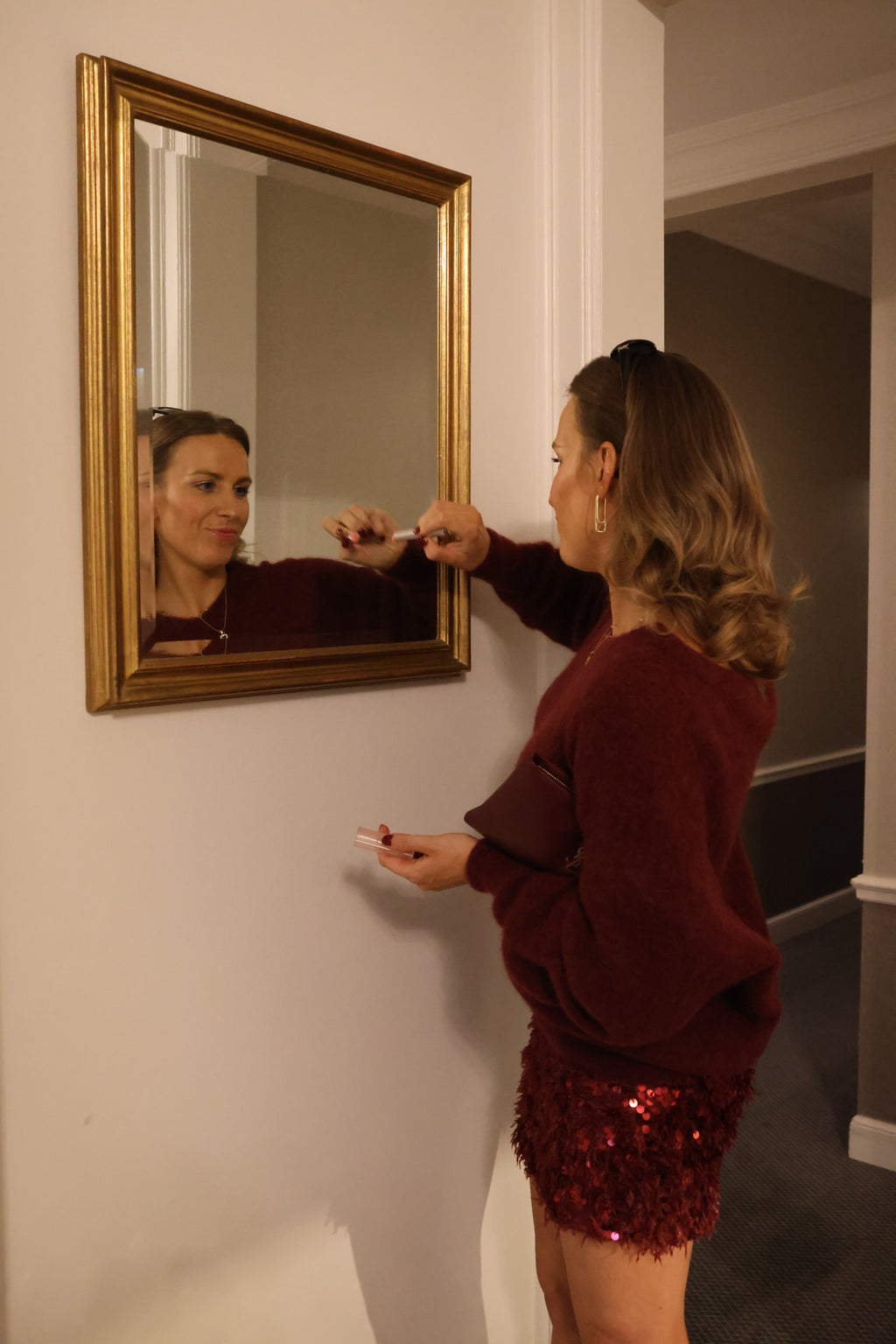 Lune fluffy skirt bordeaux