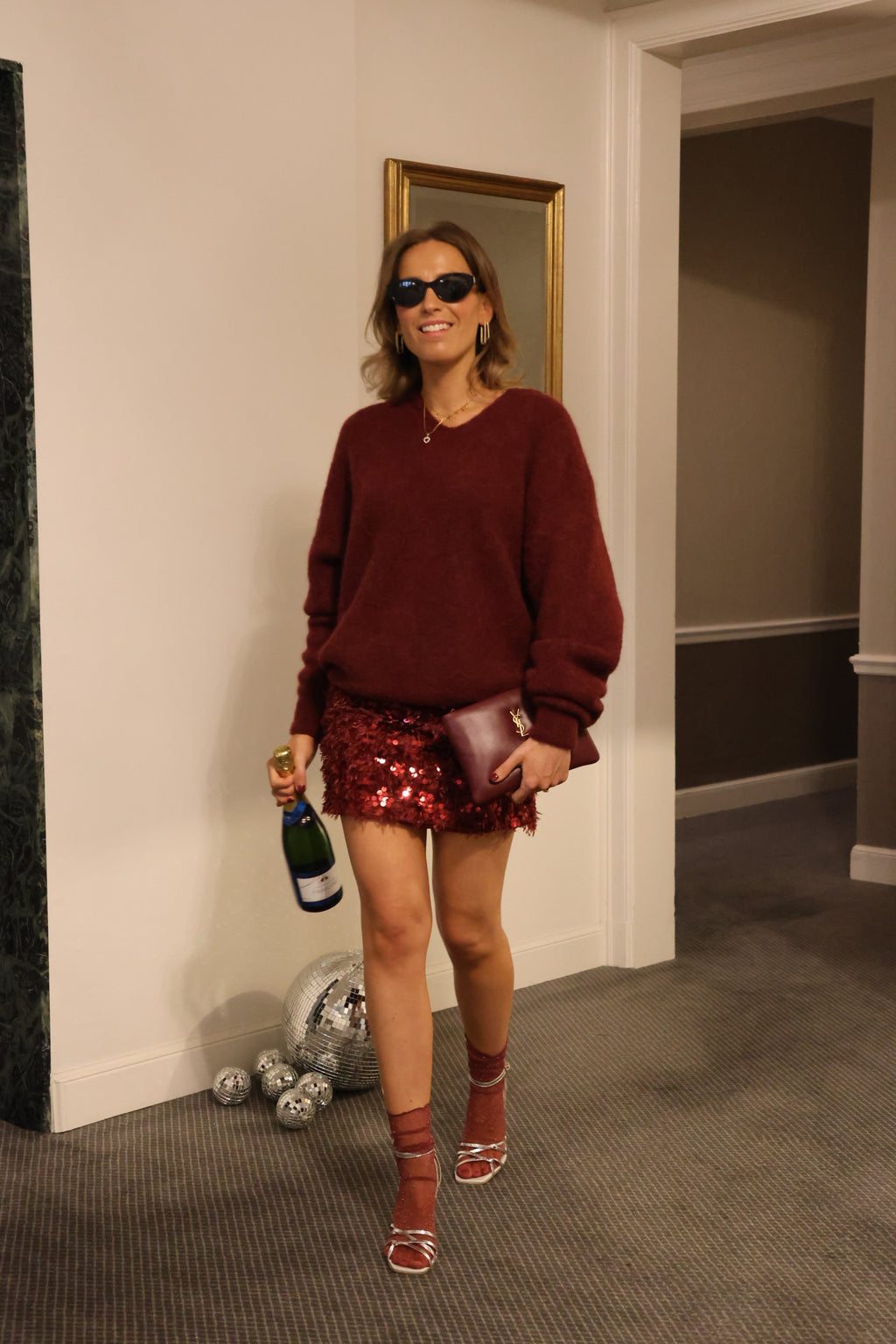 Lune fluffy skirt bordeaux