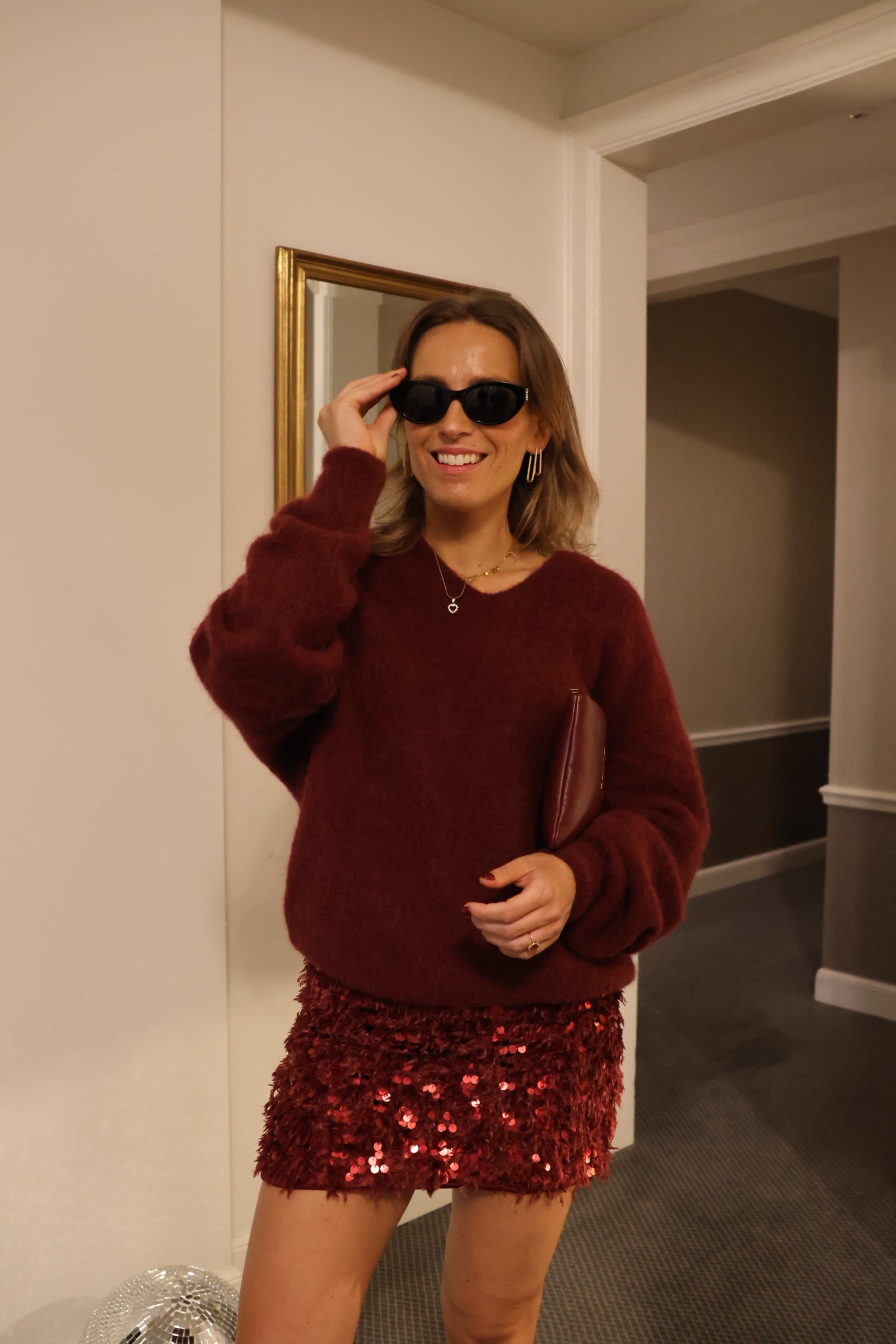 Lune fluffy skirt bordeaux