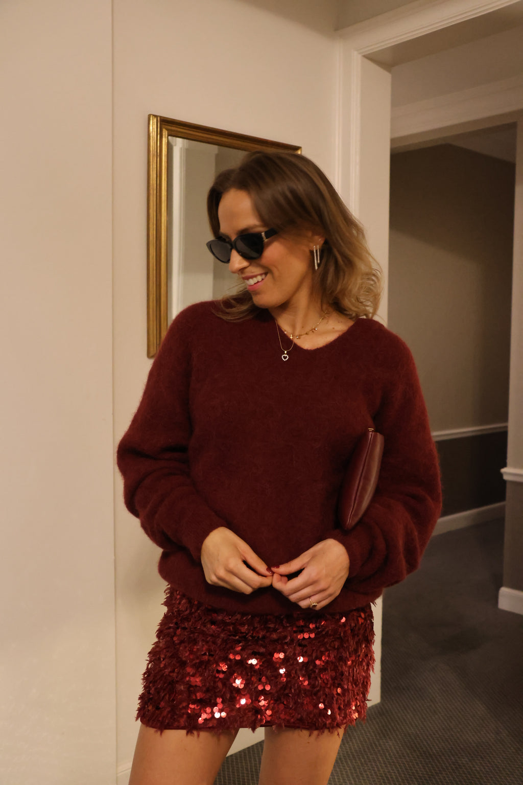 Lune fluffy skirt bordeaux