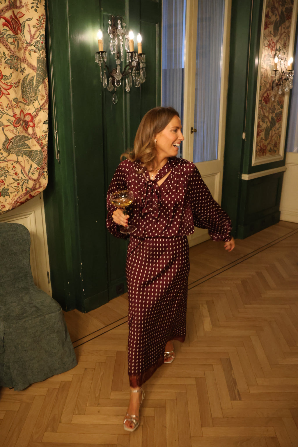 Loulou polka dot blouse fudge