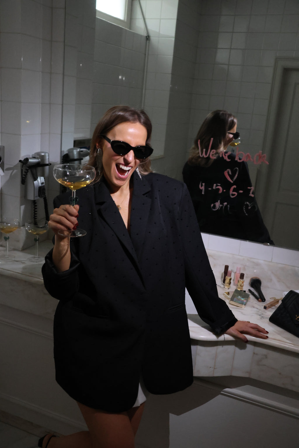 Eloise sparkling blazer black