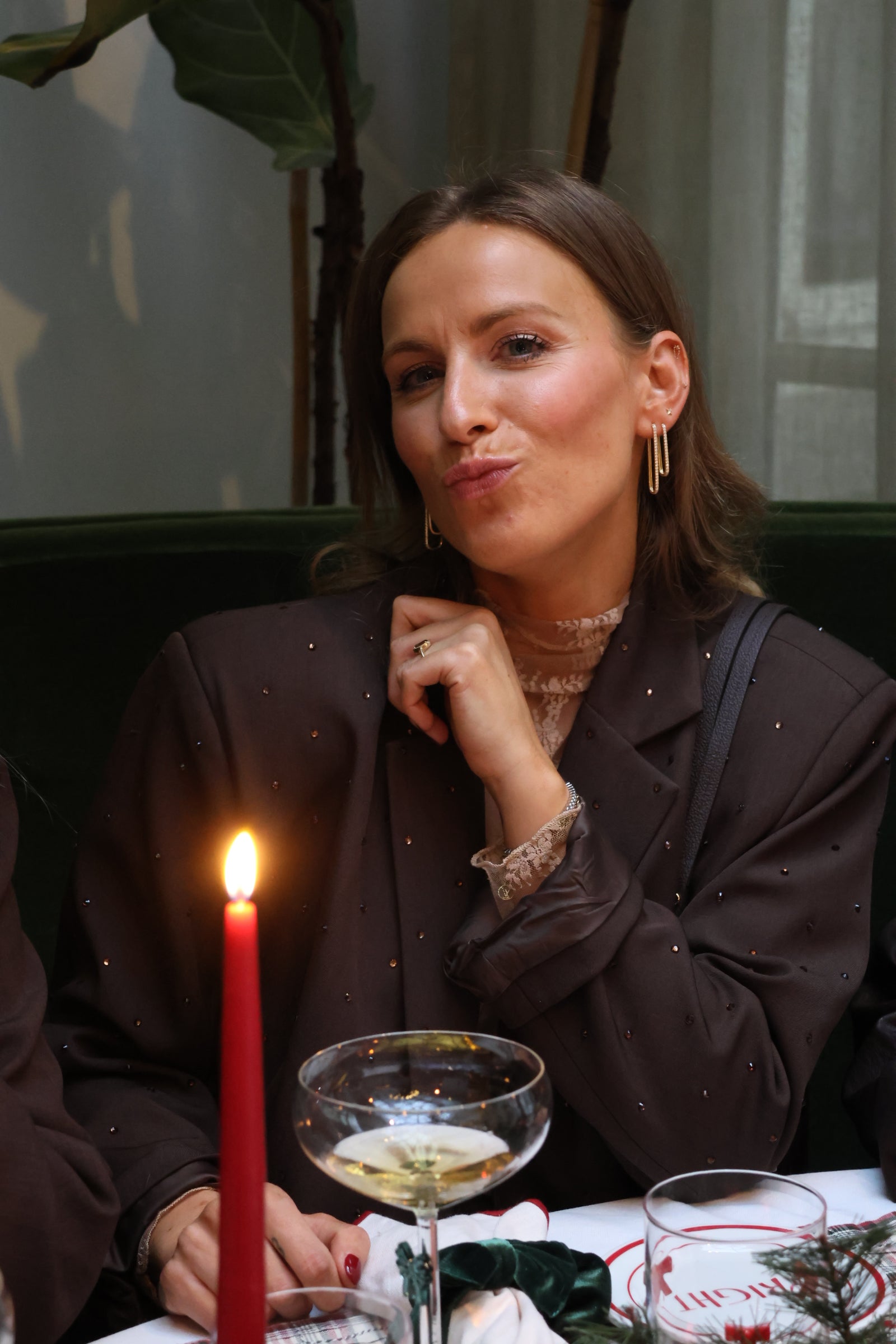 Eloise sparkling blazer brown