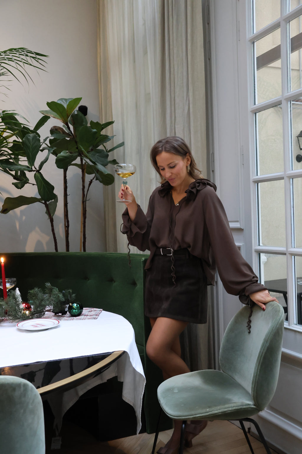 Josie suède skirt brown