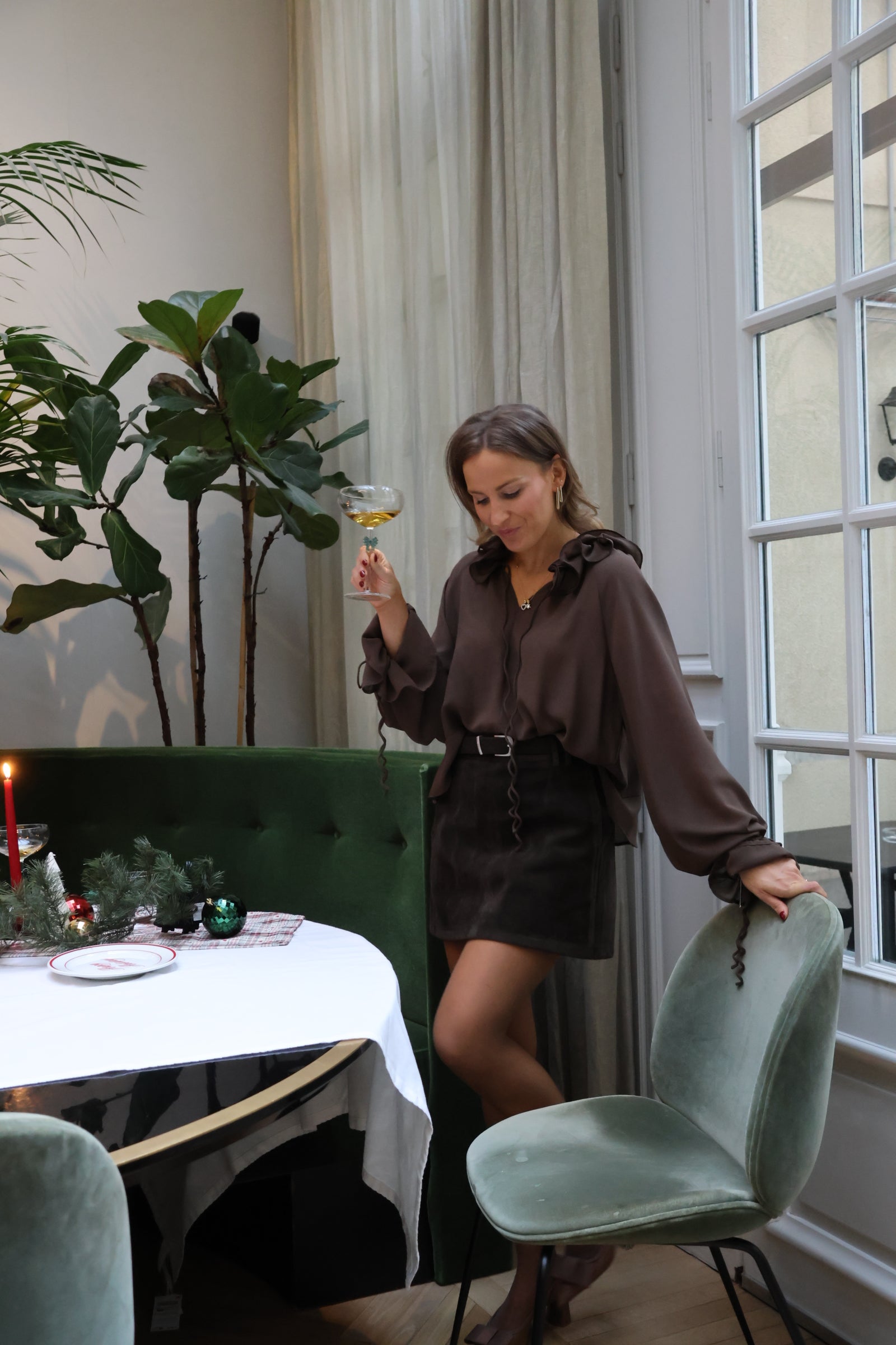 Josie suède skirt brown