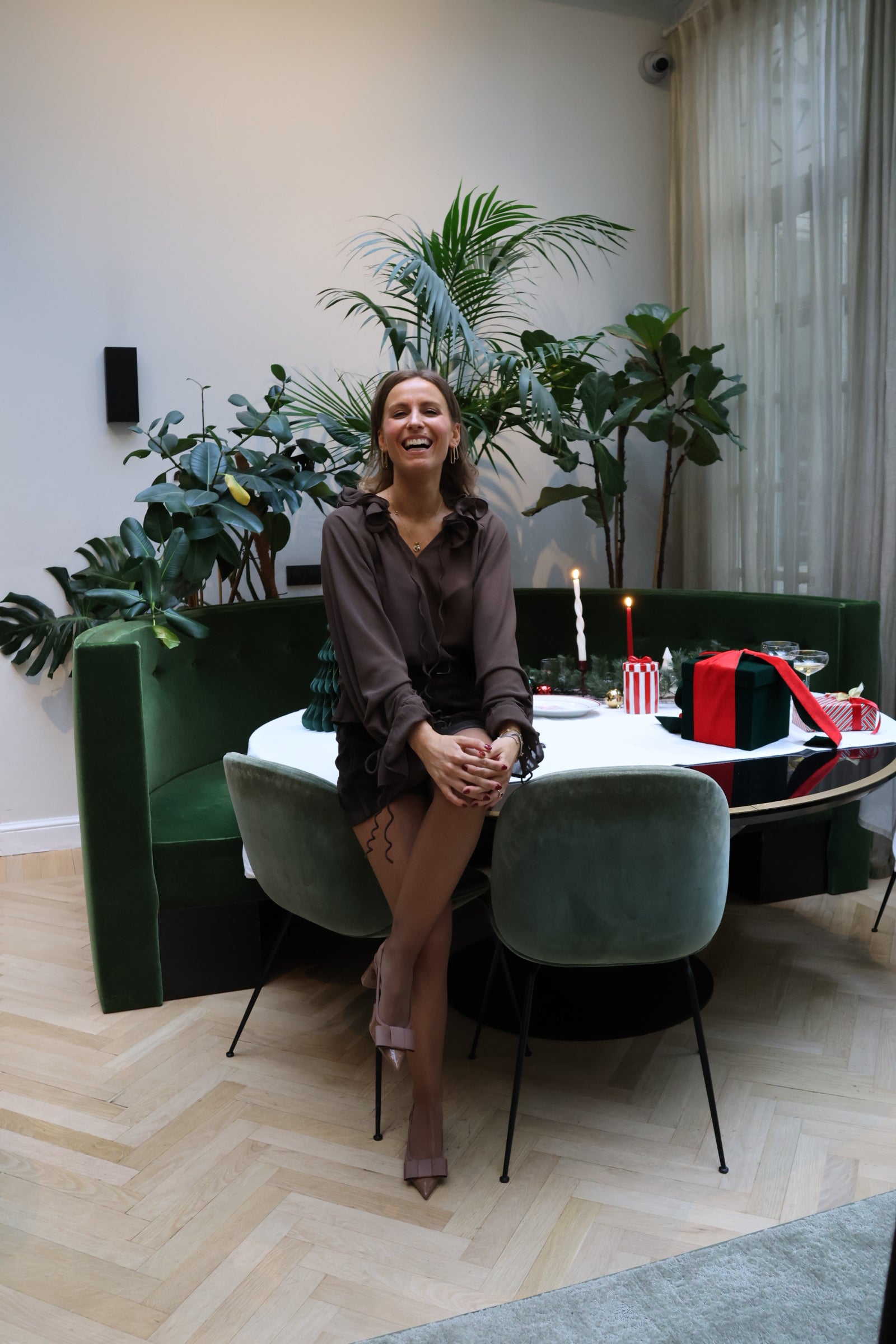 Juliana detail blouse brown