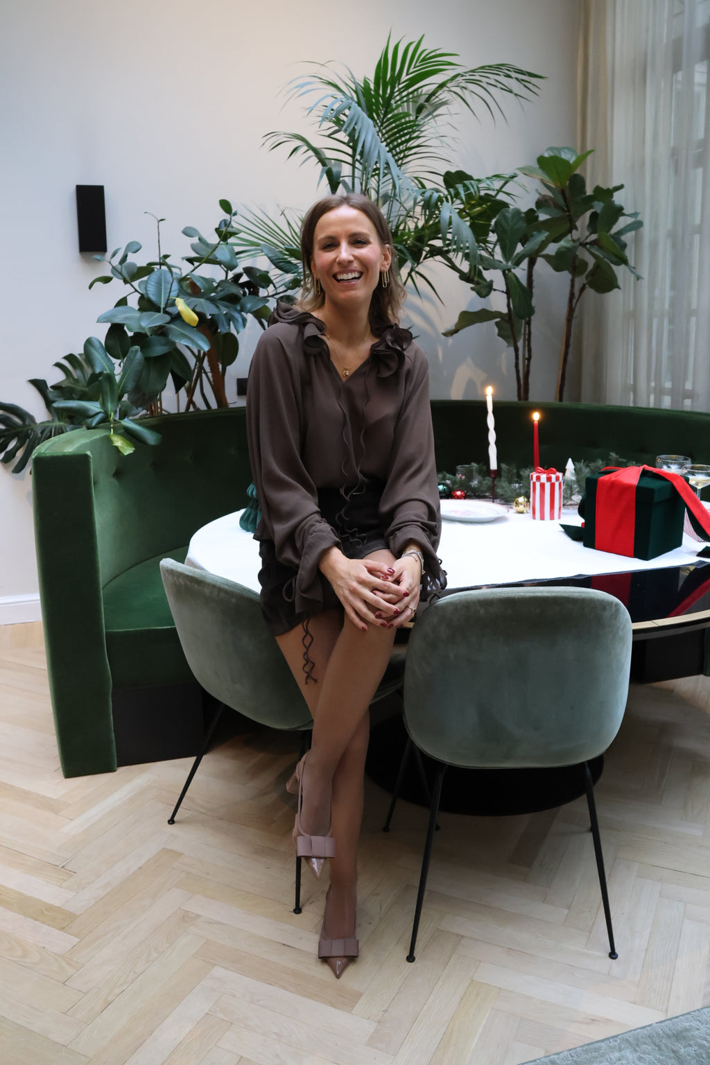 Juliana detail blouse brown