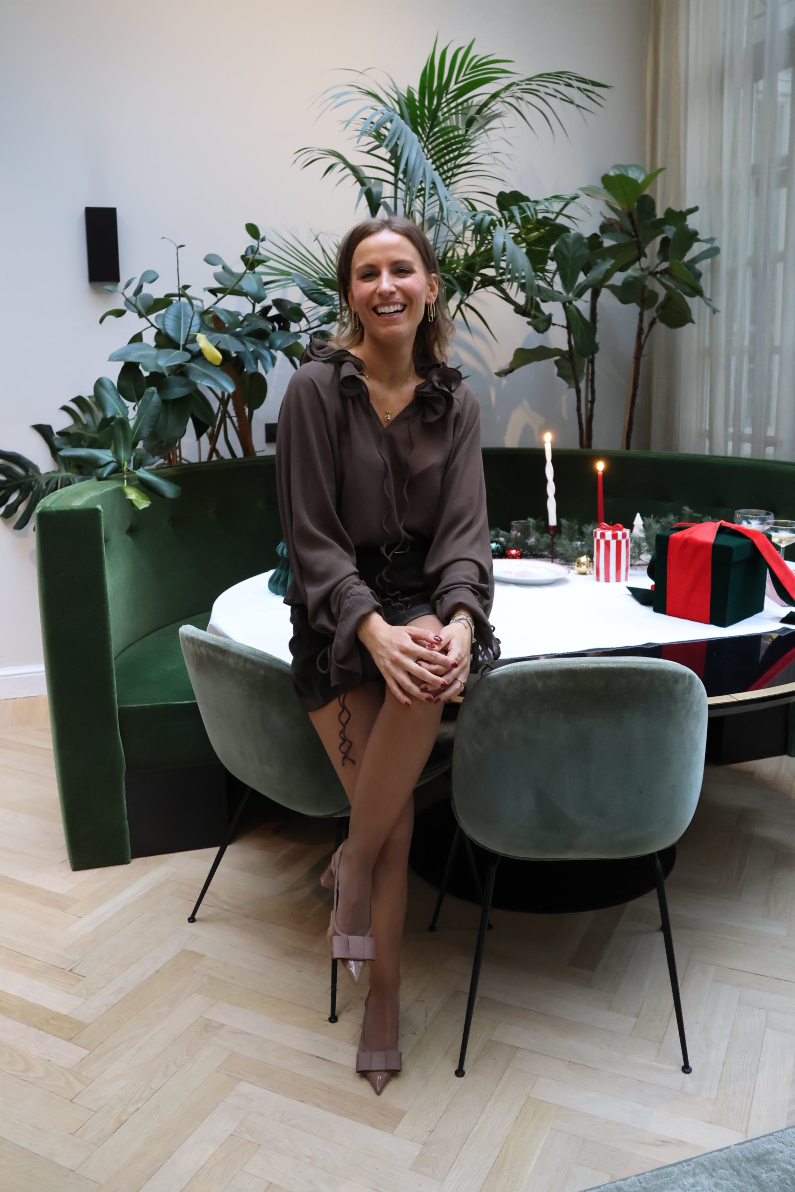 Juliana detail blouse brown