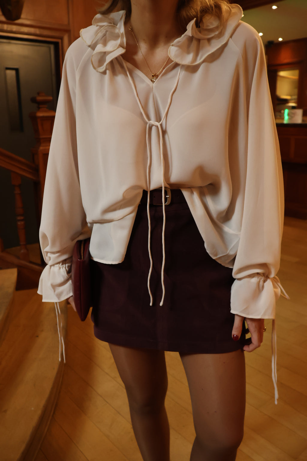 Josie suède skirt bordeaux