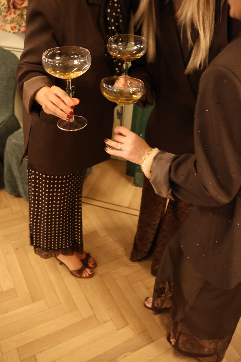 Loulou polka dot skirt brown