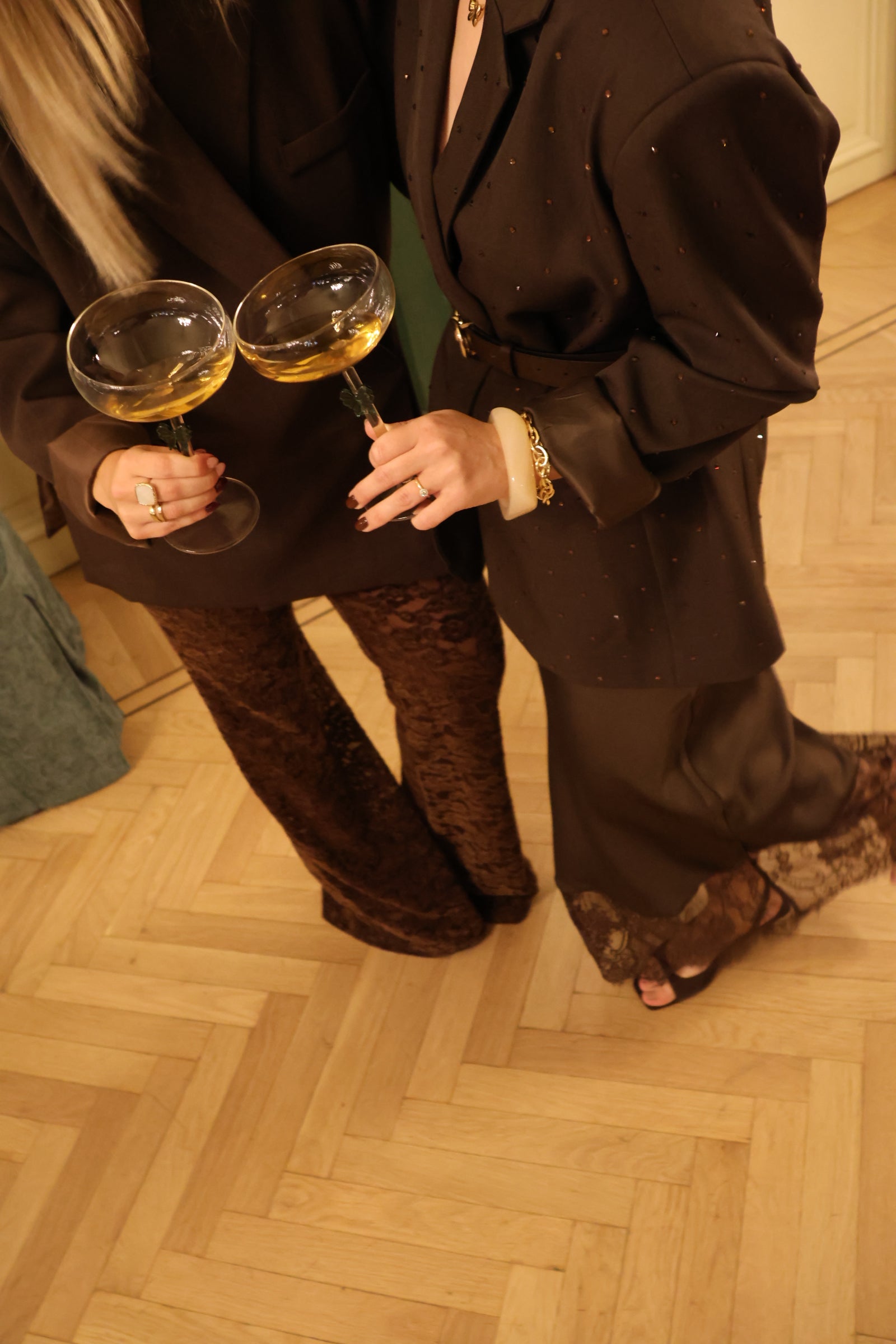 Noelle brown lace trousers