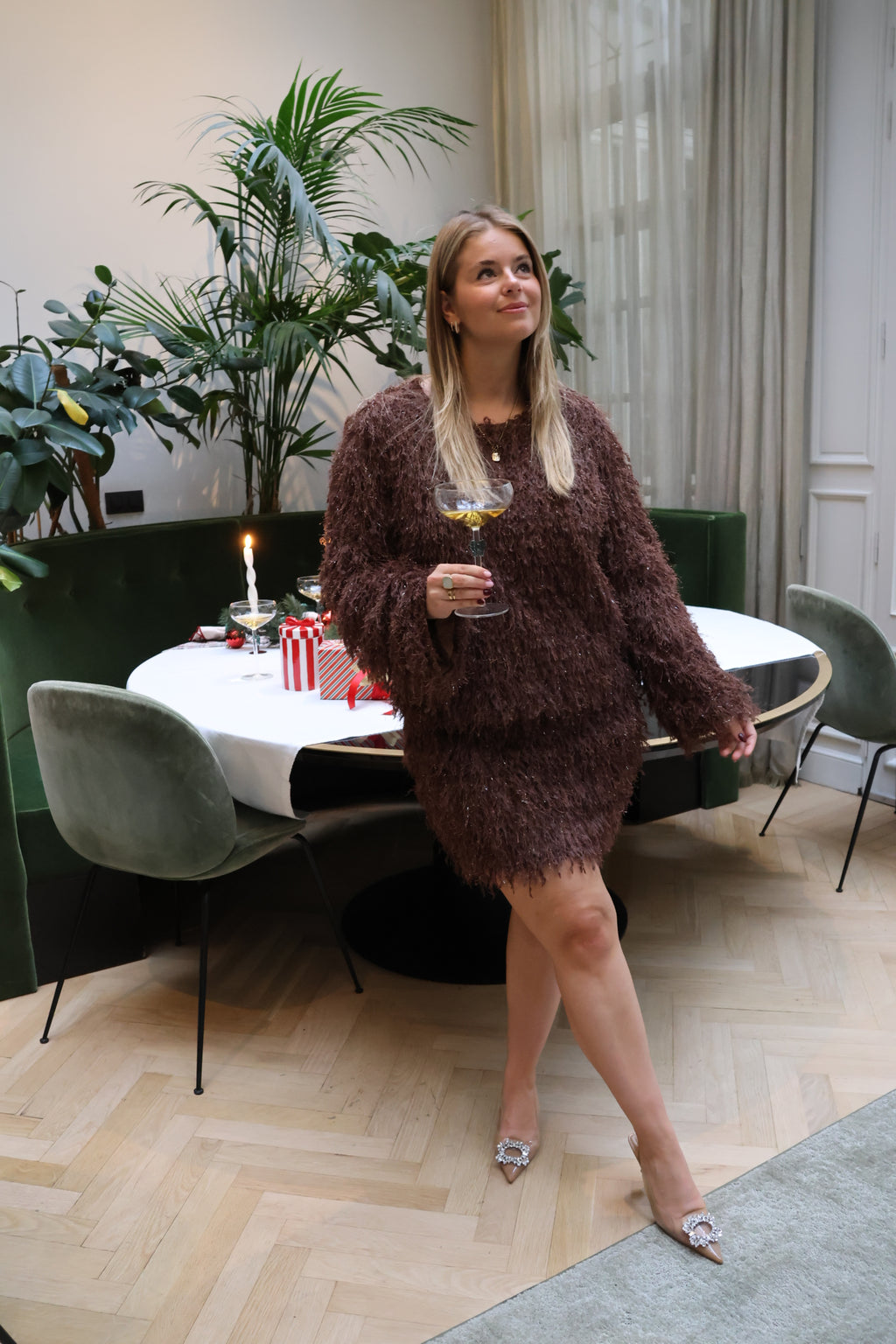 Holly fluffy skirt brown