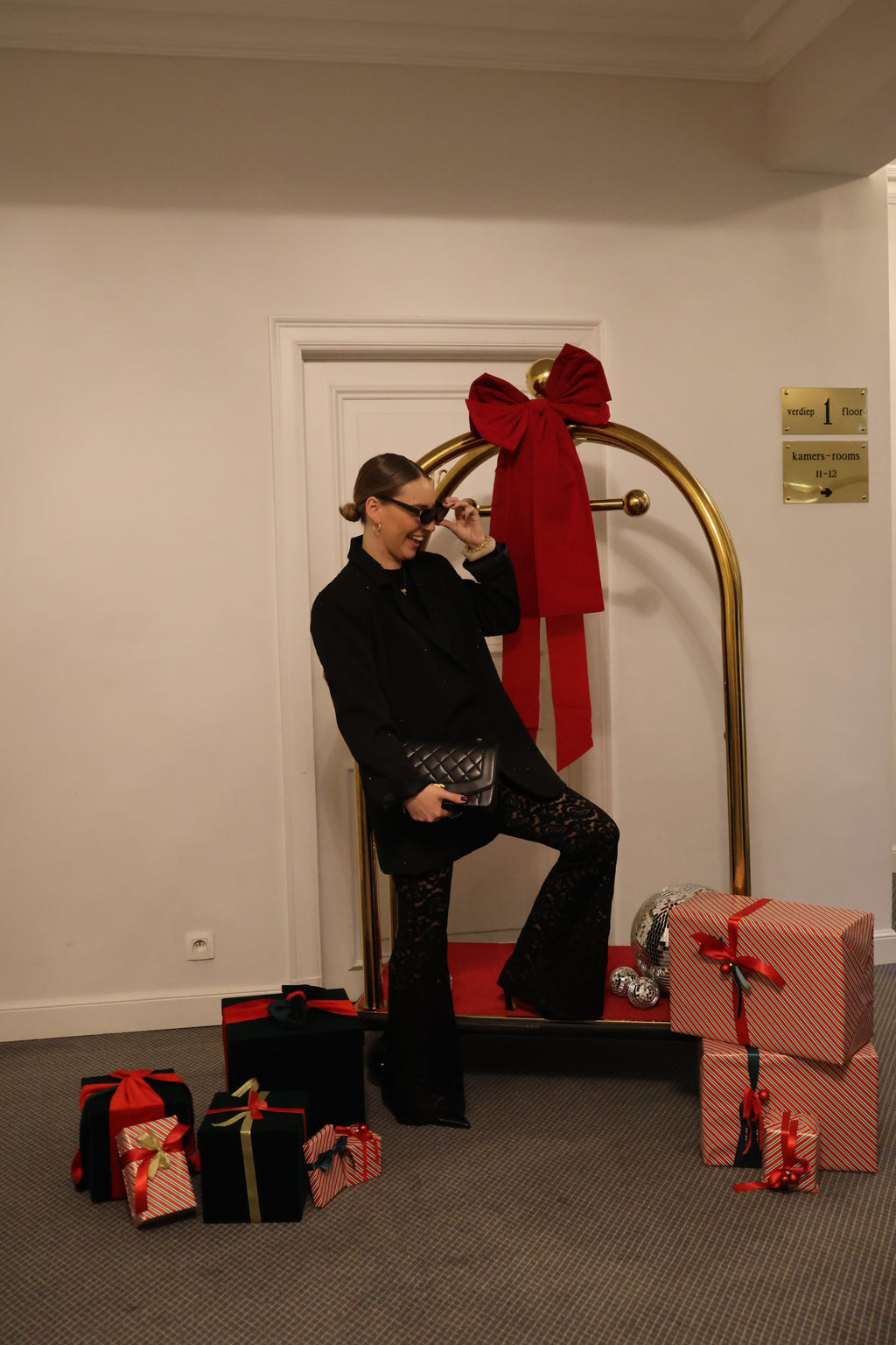 Cerina lace trousers black