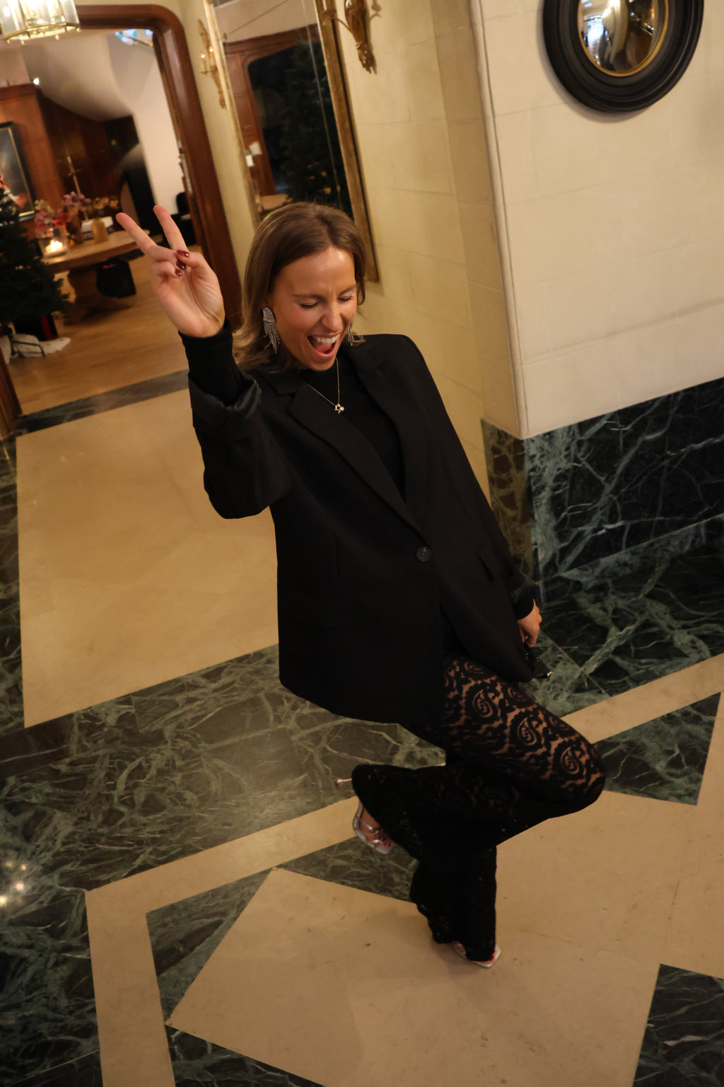 Cerina lace trousers black