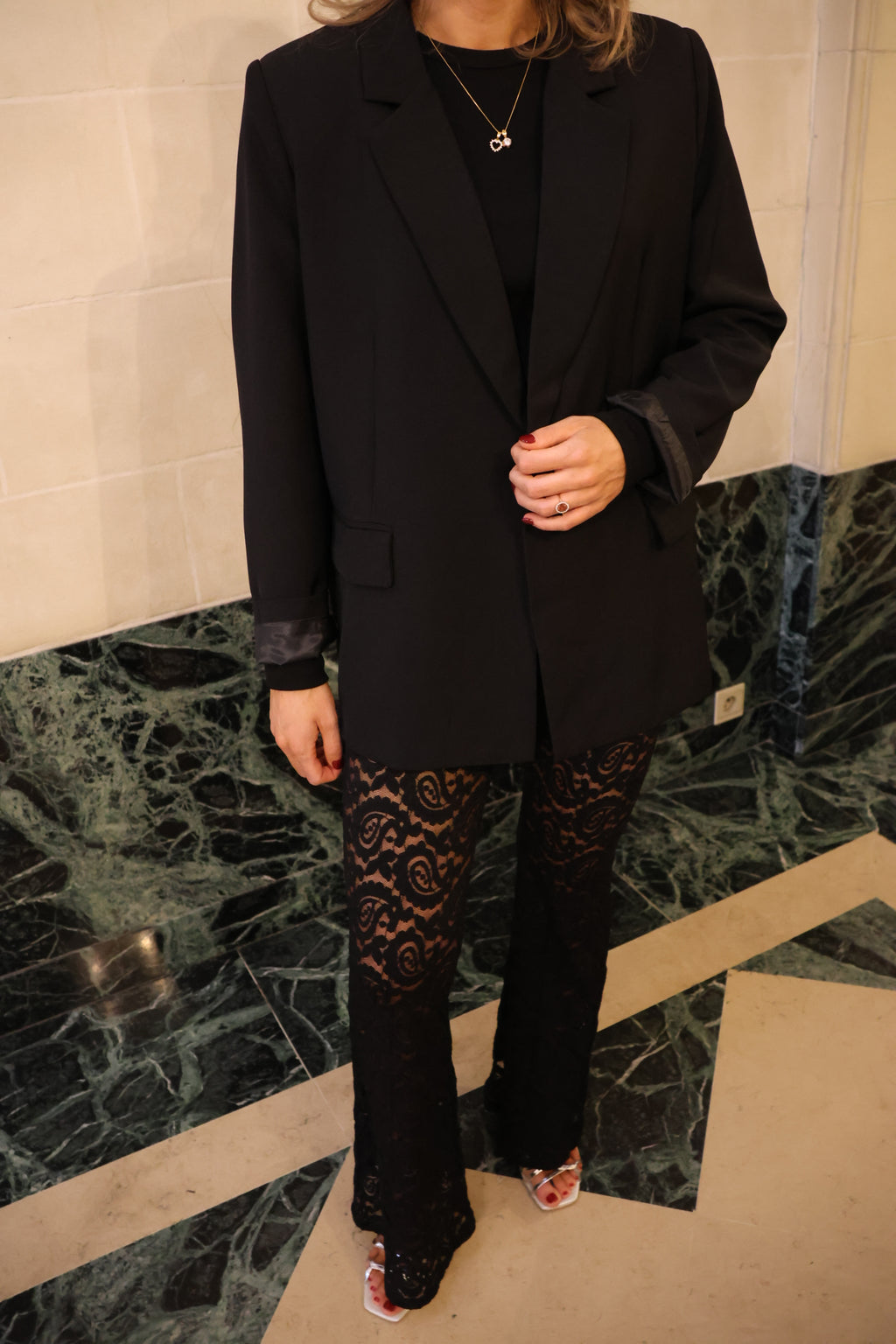 Cerina lace trousers black