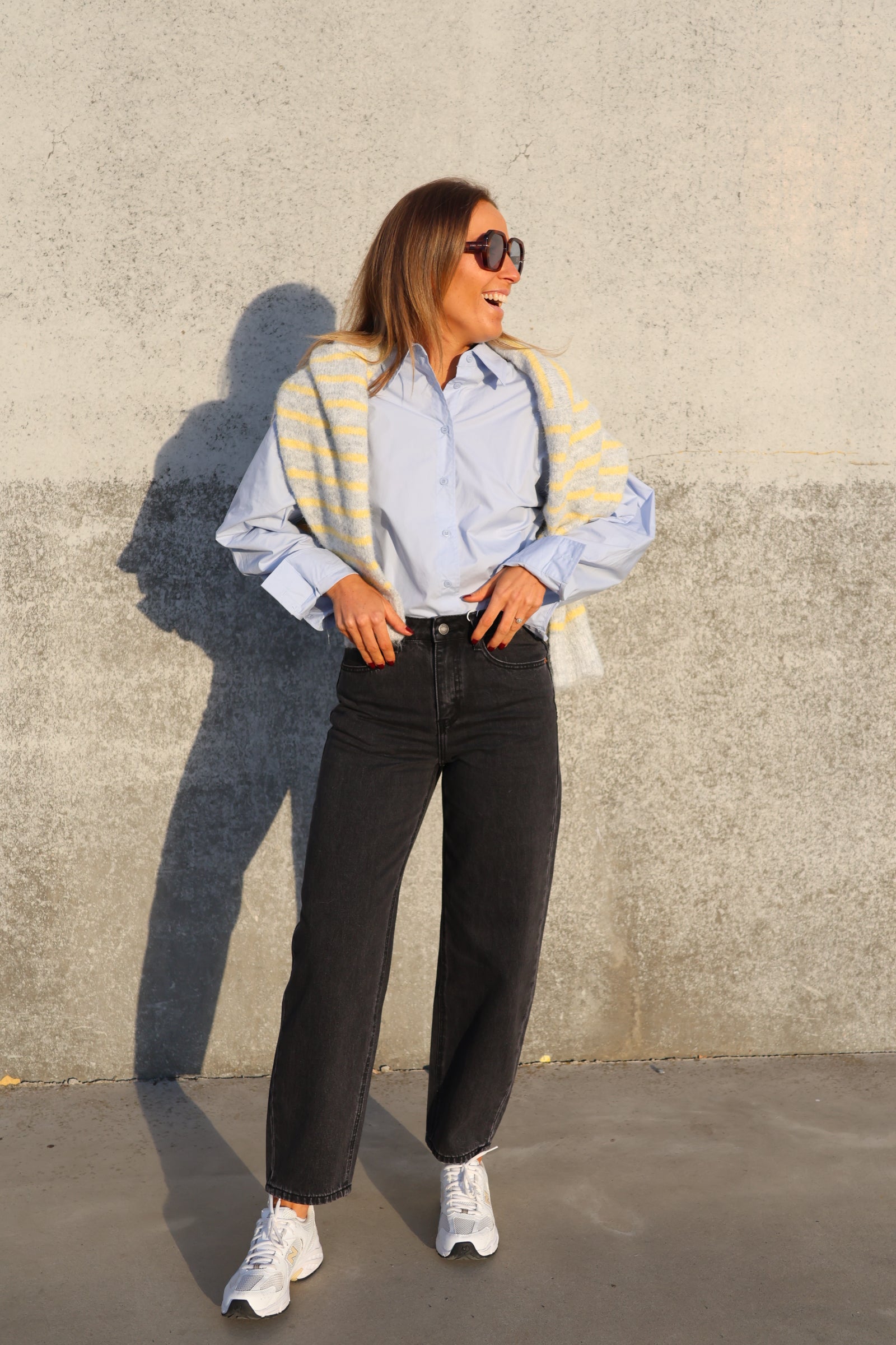 Maud barrel jeans dark grey