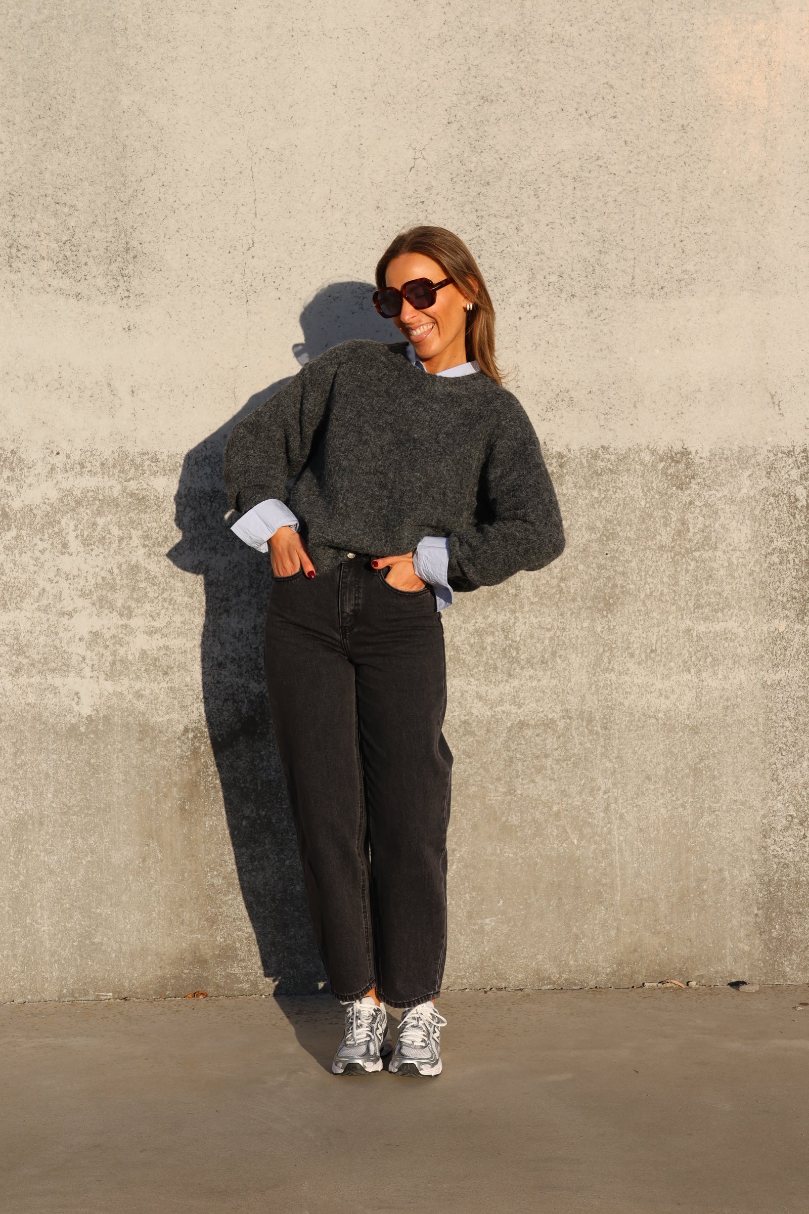 Alfie knit donkergrijs