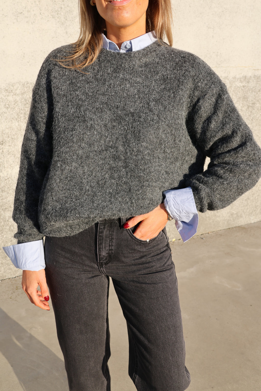 Alfie knit donkergrijs