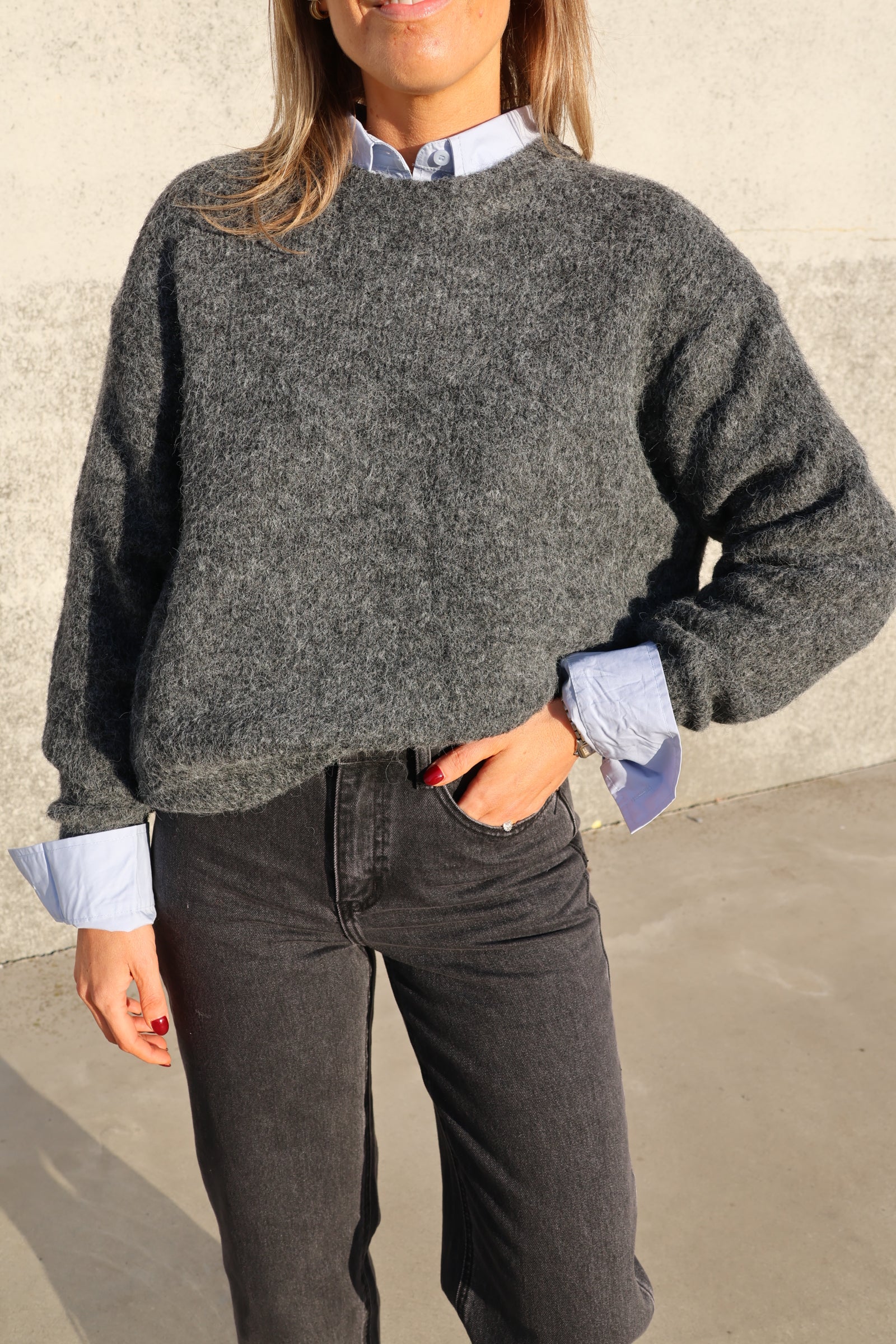 Alfie knit donkergrijs