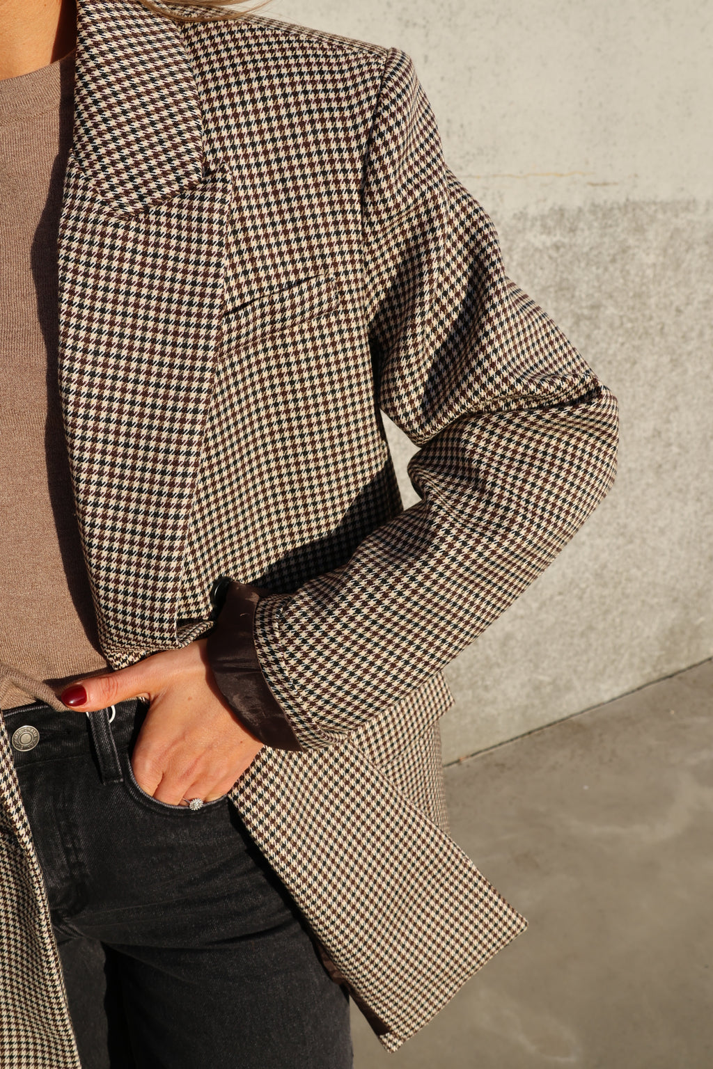 Puck carreaux blazer beige