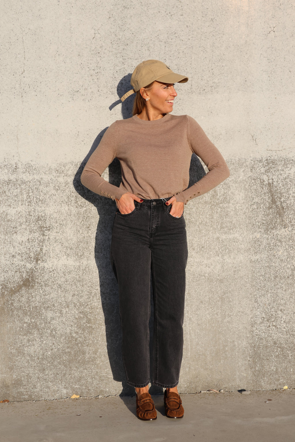 Maud barrel jeans dark grey