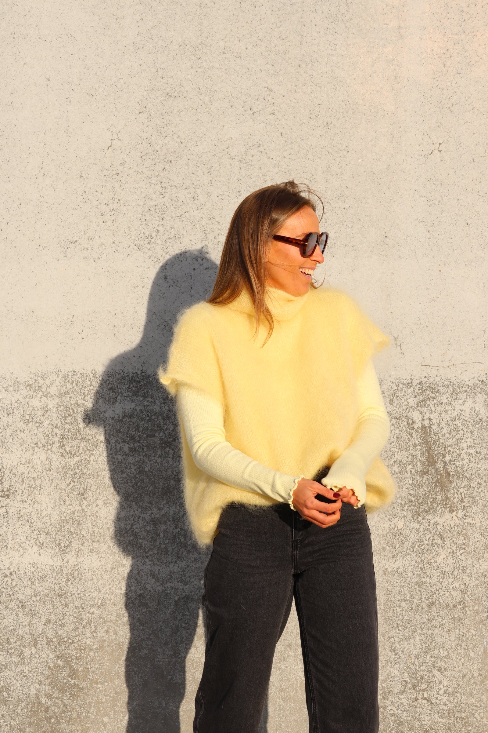 Juul mouwloze knit geel