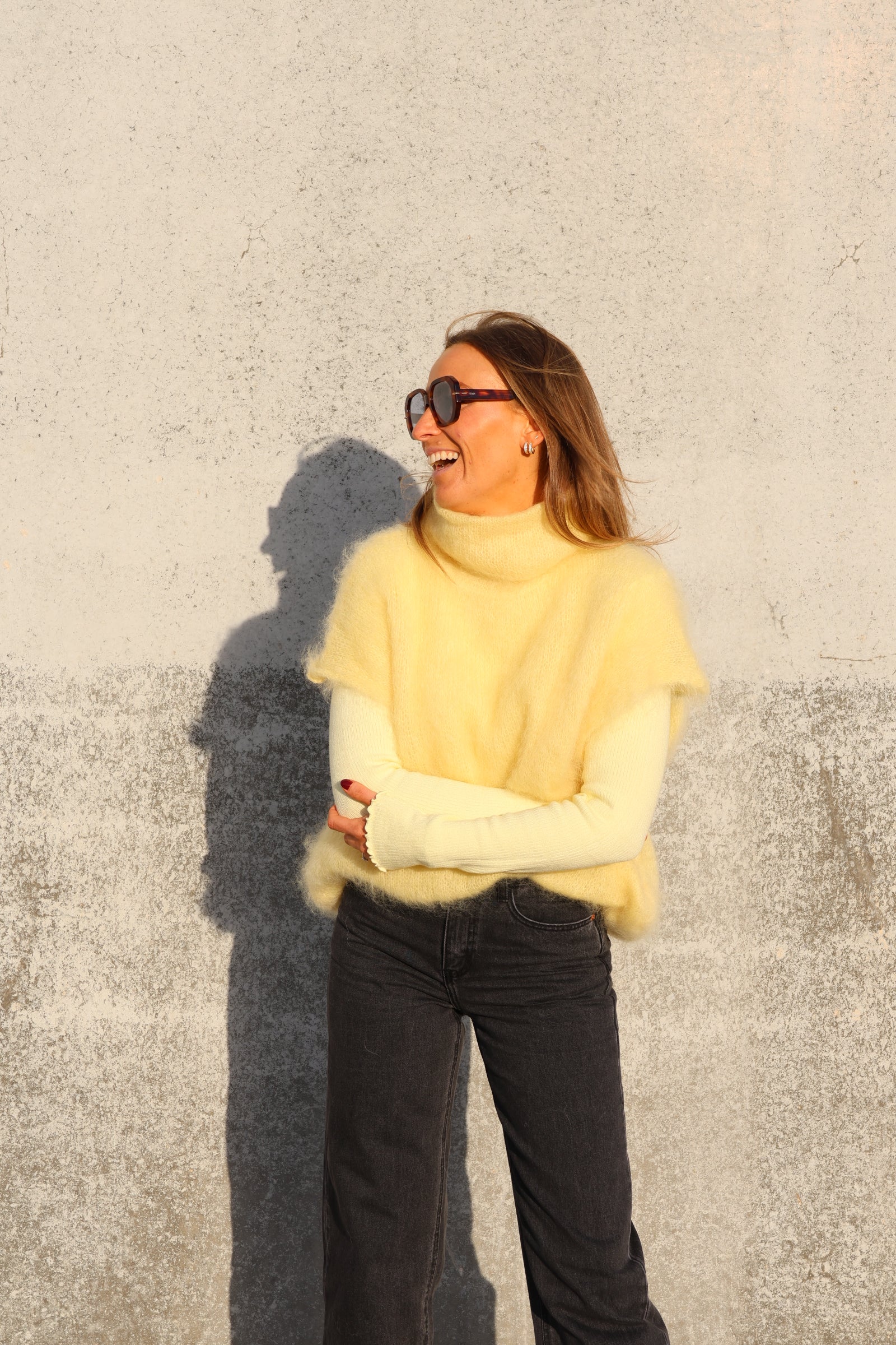 Juul mouwloze knit geel