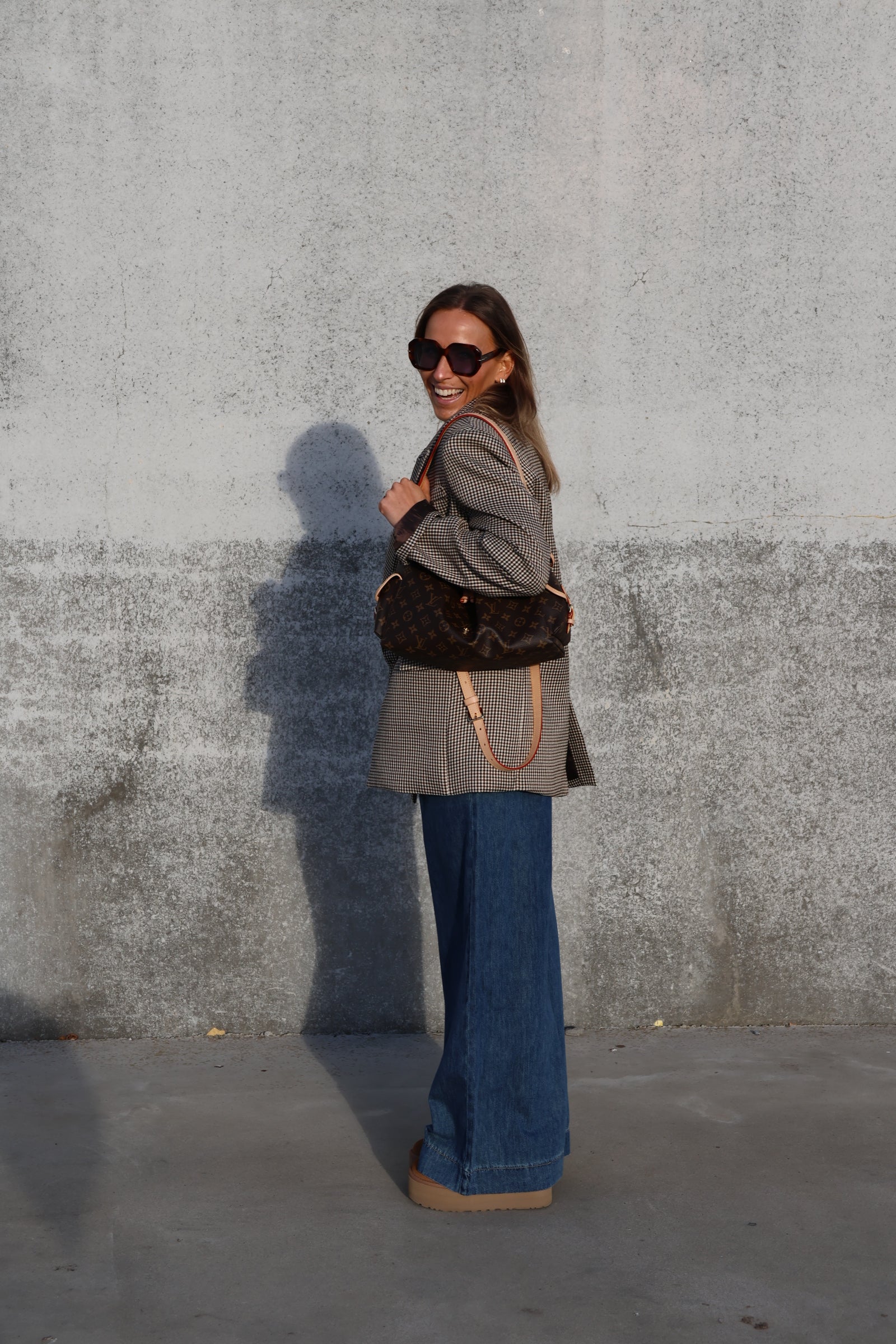 Puck carreaux blazer beige