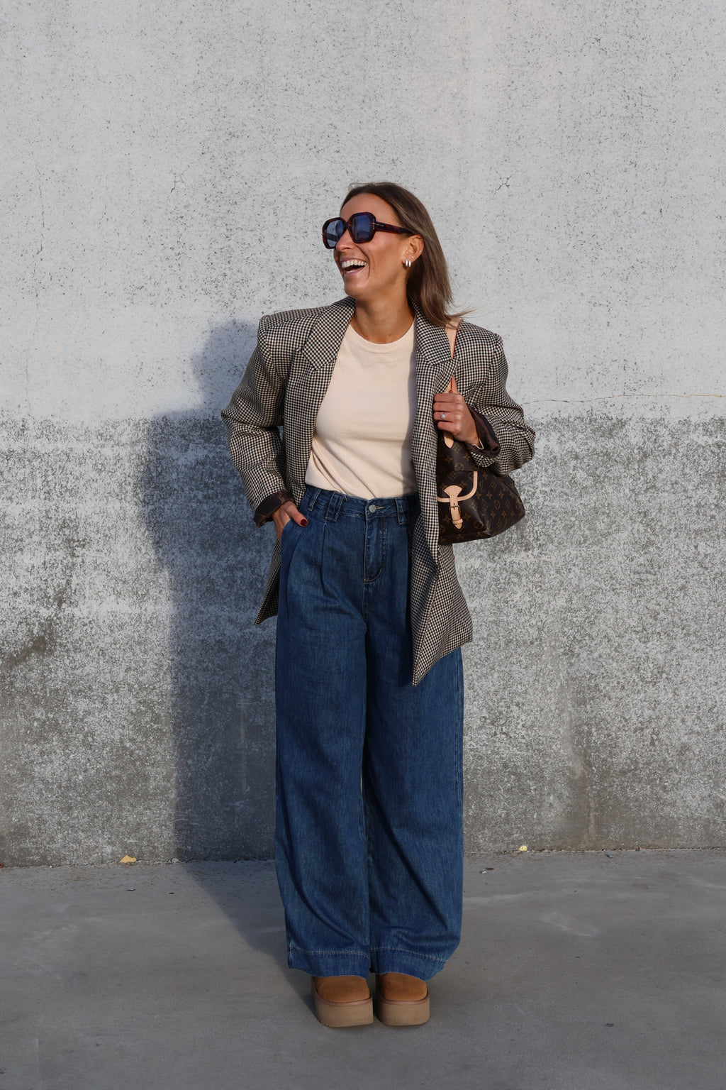 Lotte denim wide leg jeans