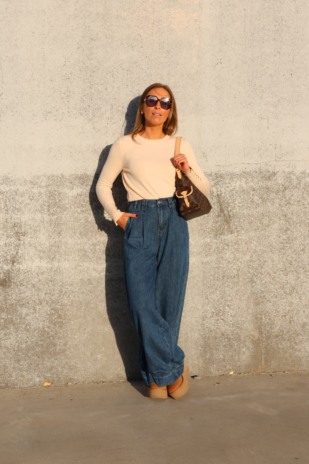 Lotte denim wide leg jeans