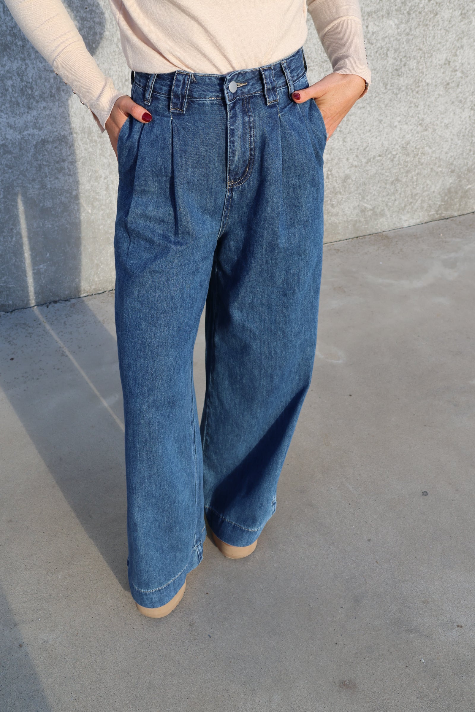 Lotte denim wide leg jeans