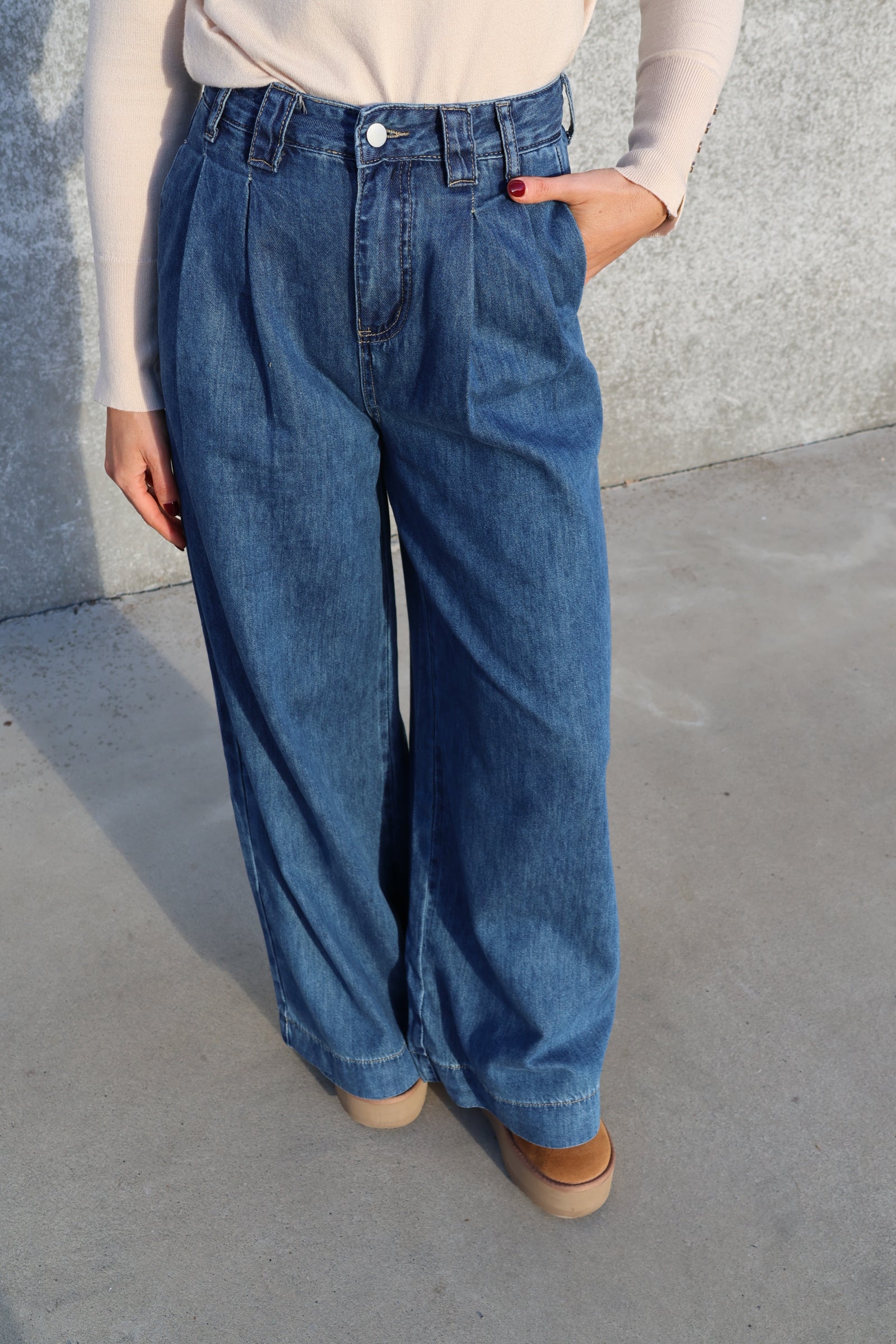 Lotte denim wide leg jeans
