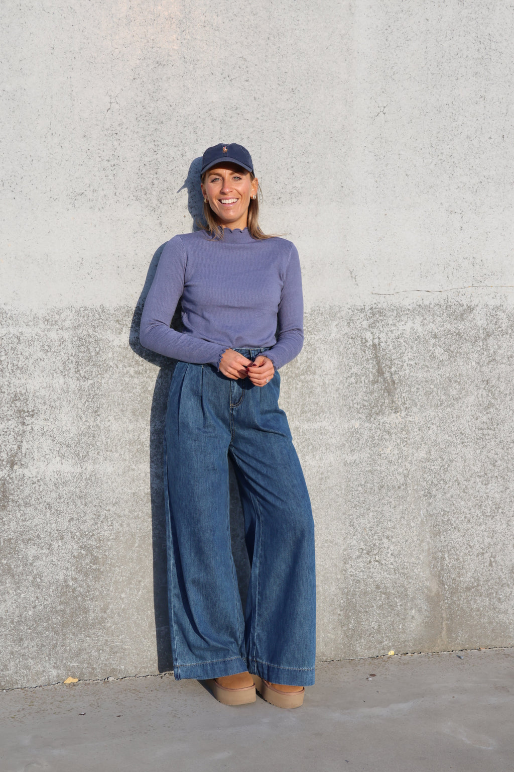 Lotte denim wide leg jeans