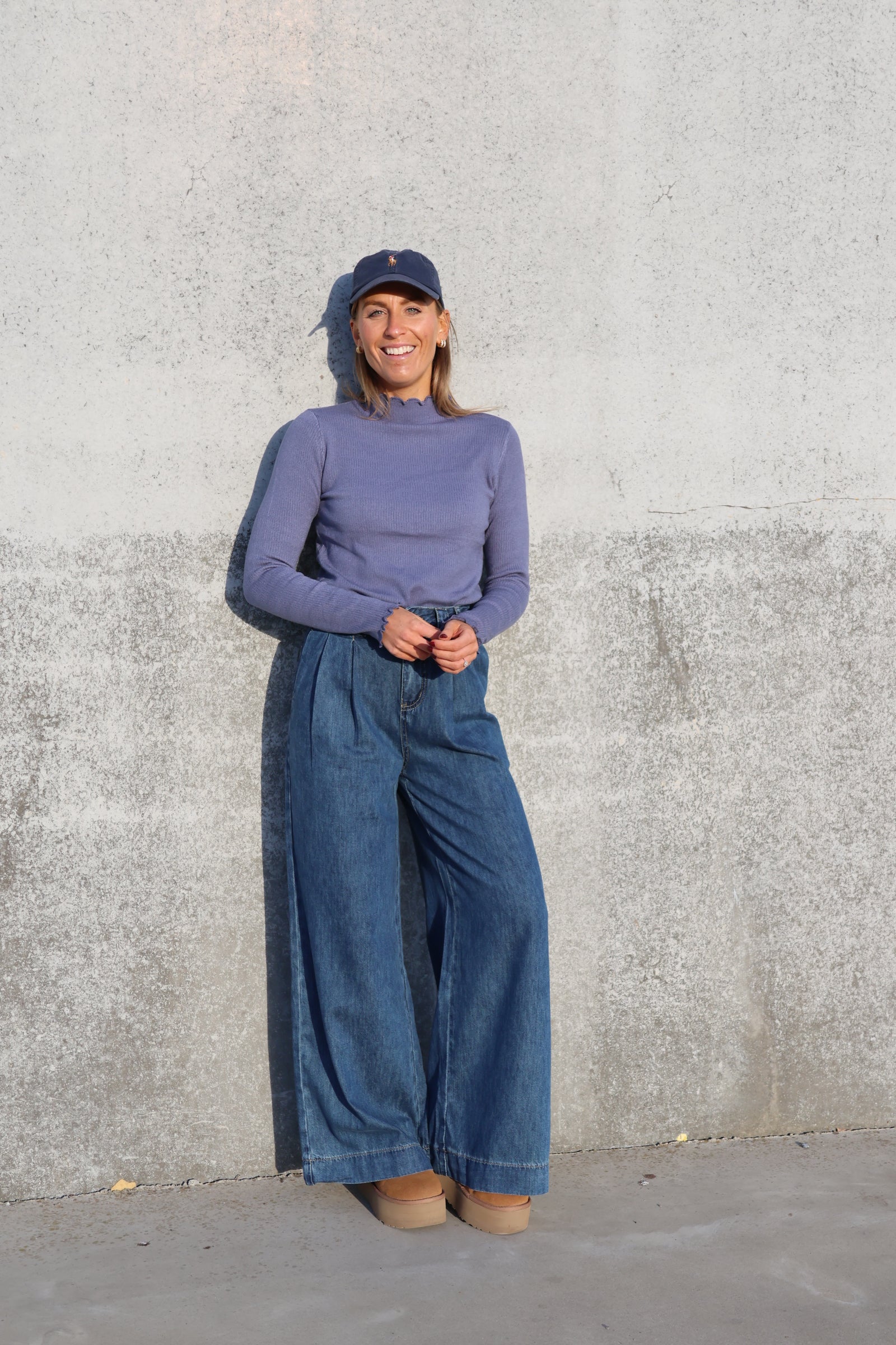 Lotte denim wide leg jeans