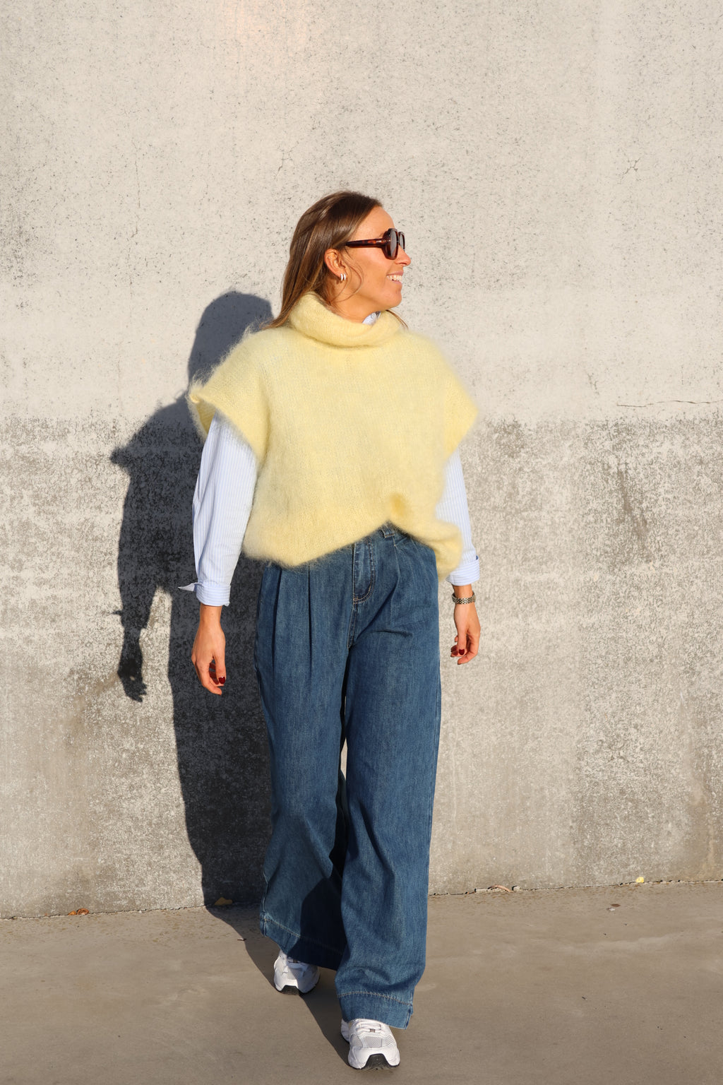 Juul mouwloze knit geel