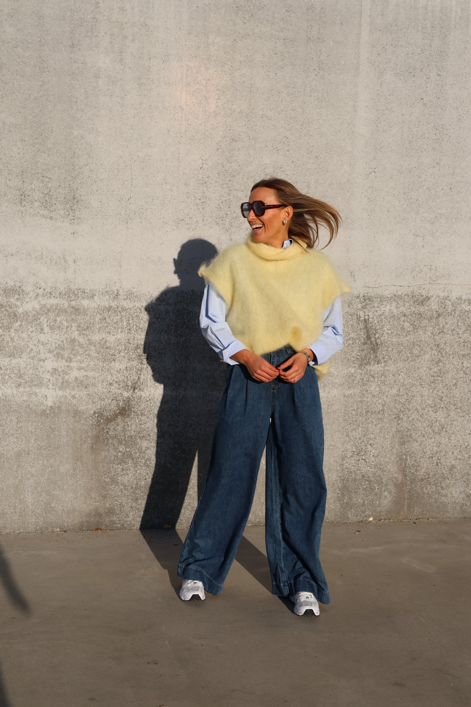 Juul mouwloze knit geel