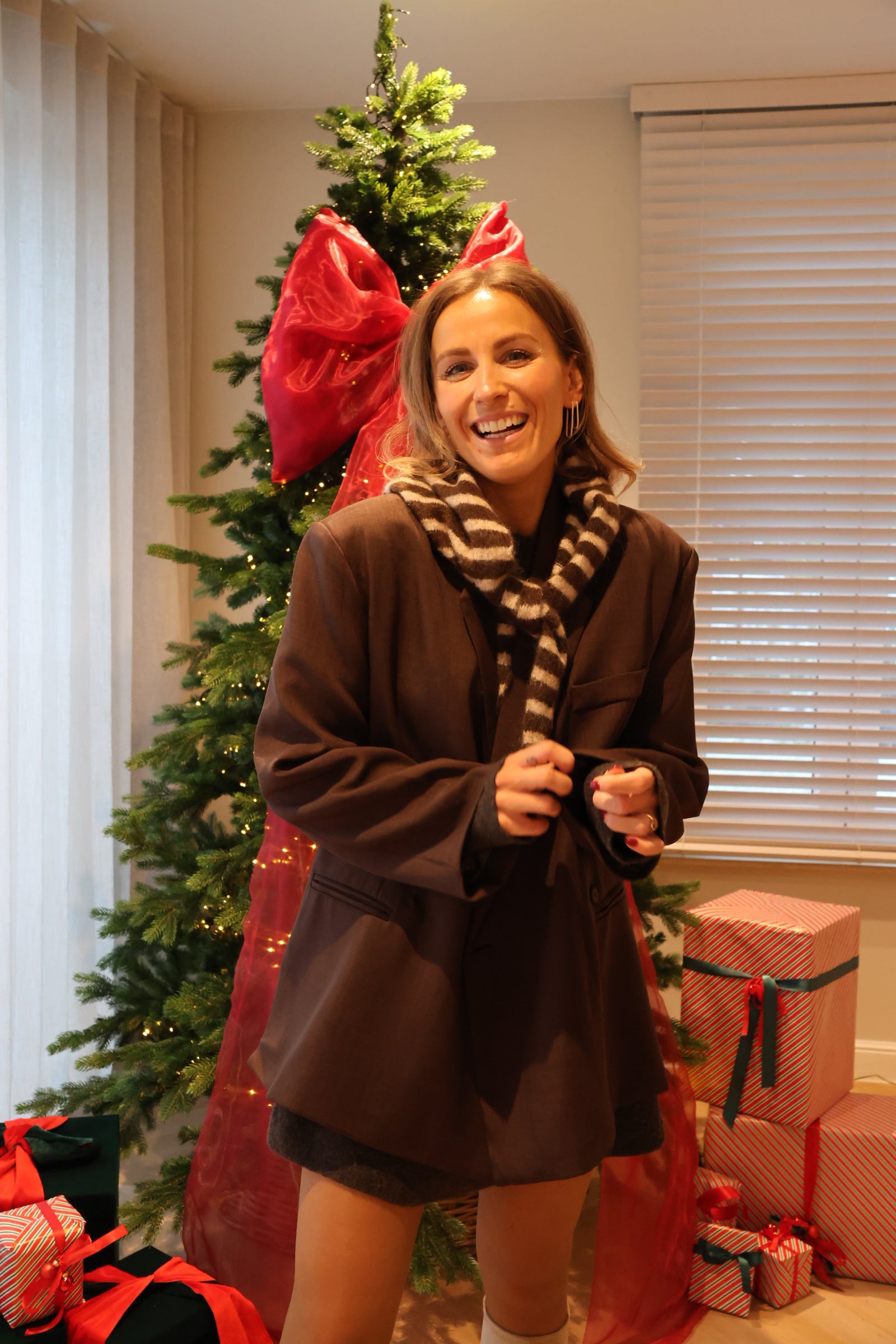 Fiona scarf beige/choco