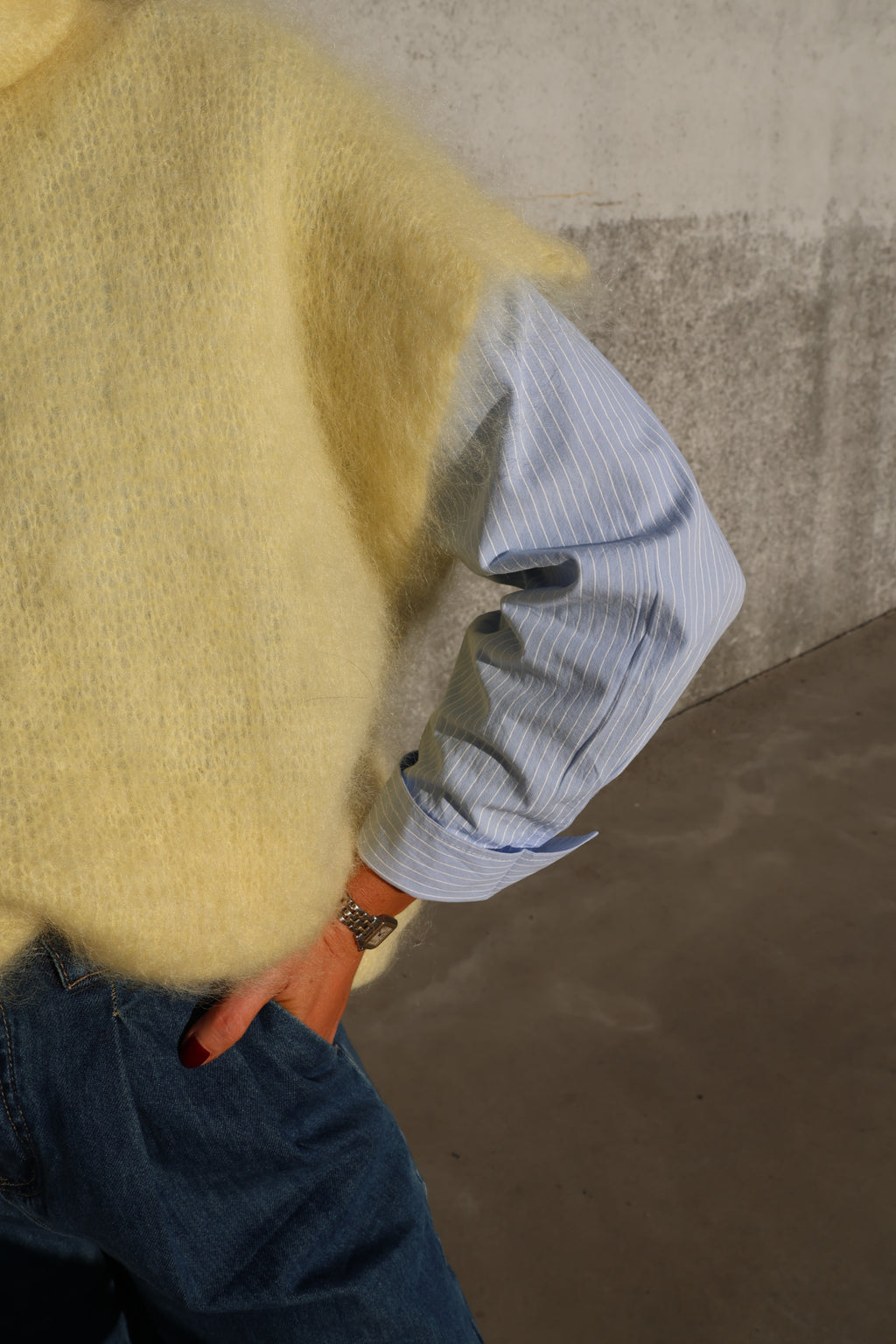 Juul mouwloze knit geel