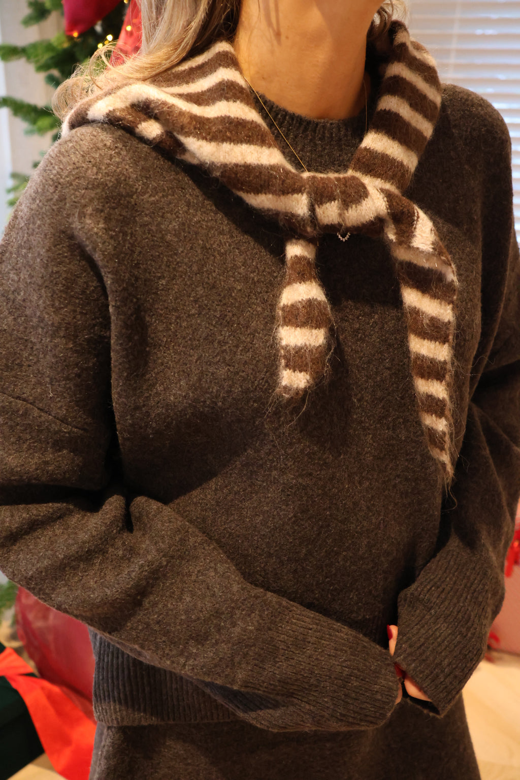 Fiona scarf beige/choco