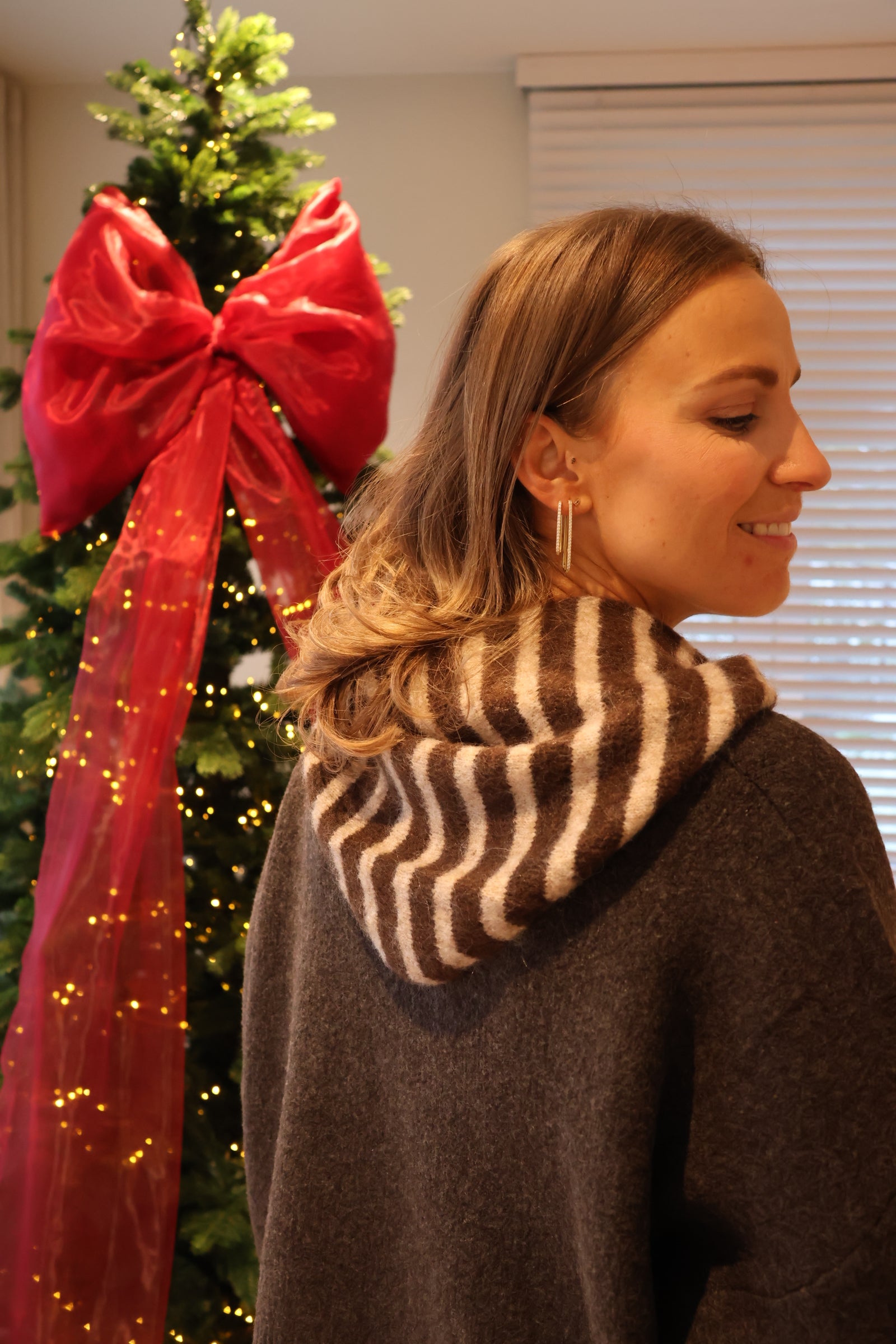 Fiona scarf beige/choco