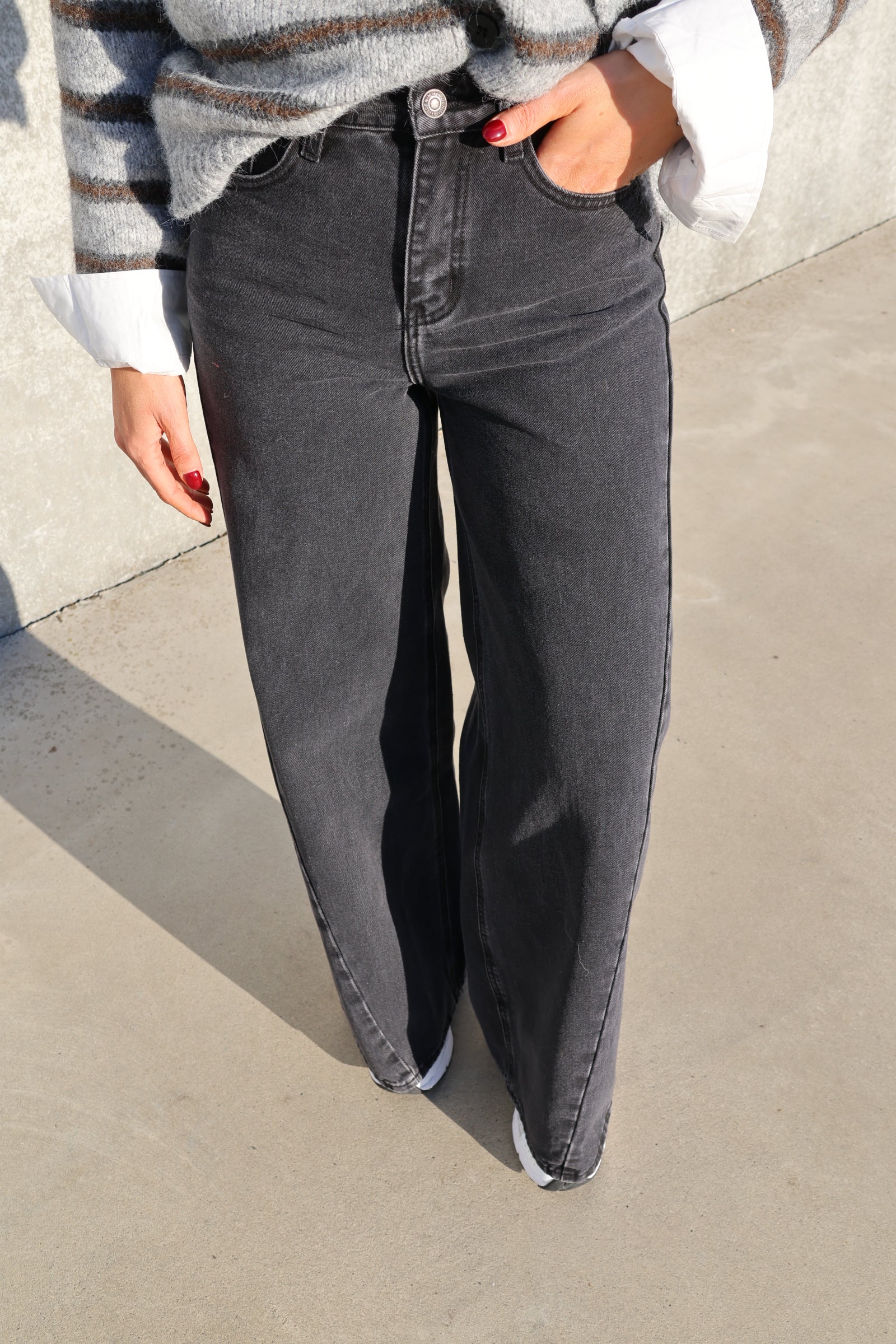 Antoinette palazzo jeans dark grey