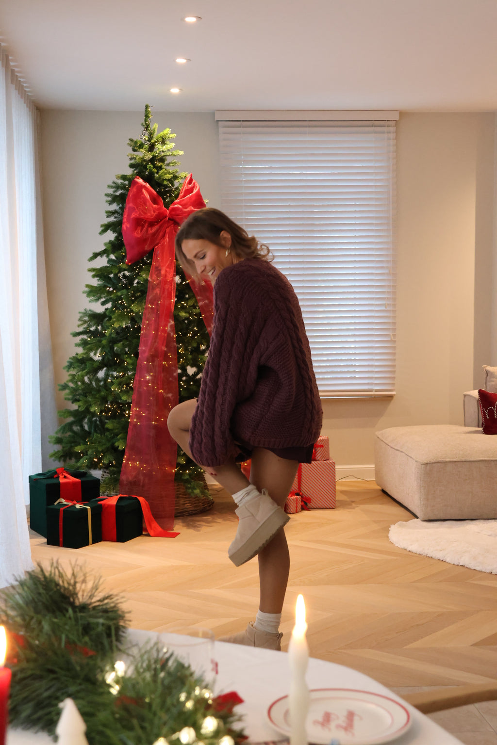 Marcella cable knit bordeaux