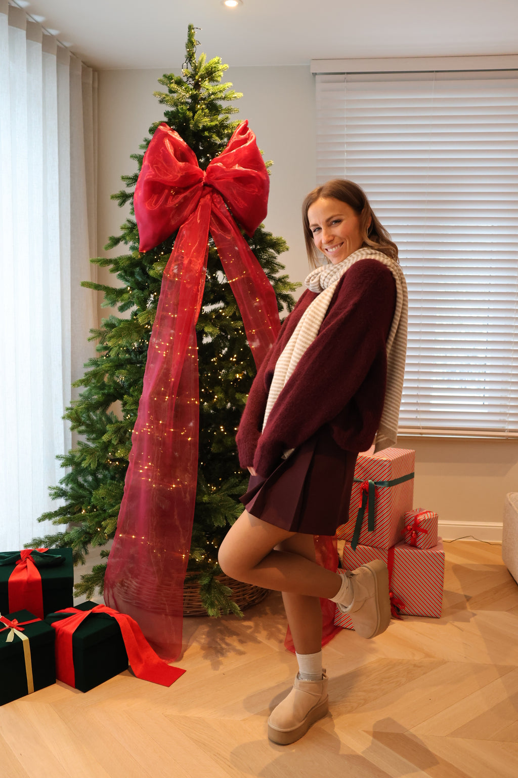 Nala striped scarf beige/crème