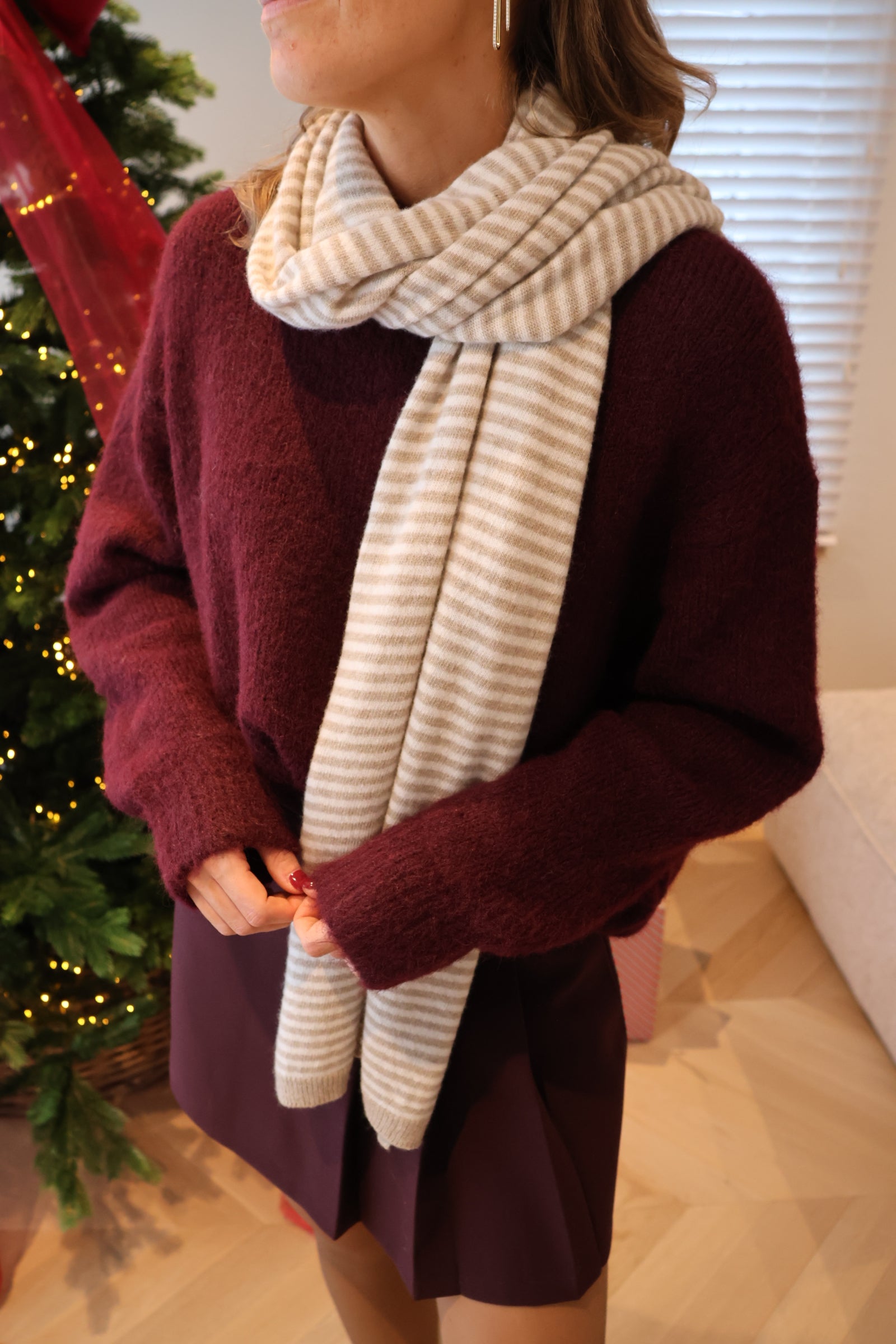 Nala striped scarf beige/crème