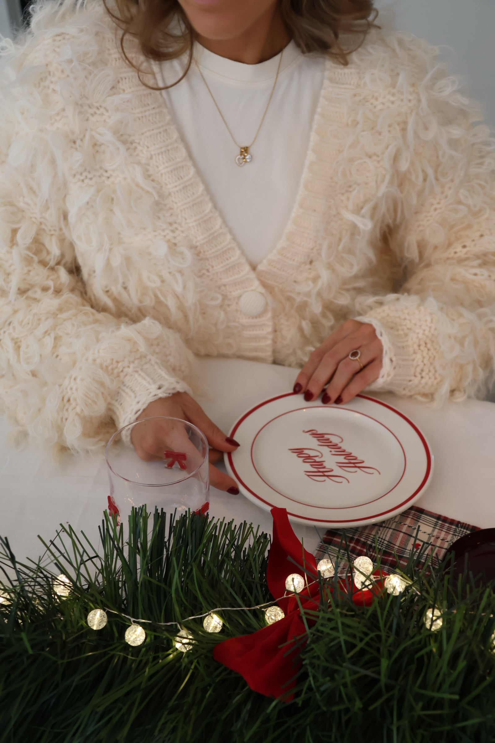 Lumi fluffy cardigan vanille