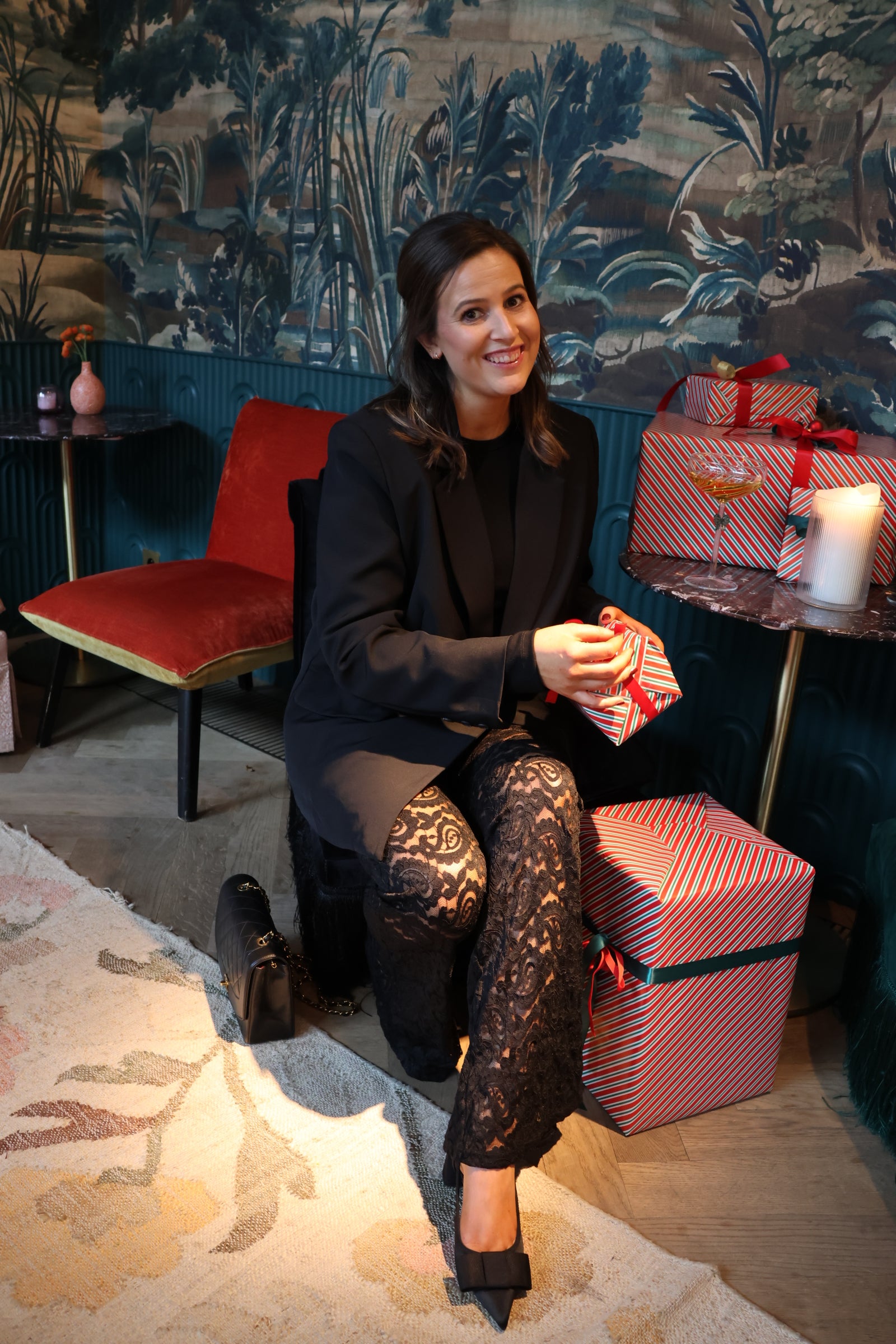 Cerina lace trousers black