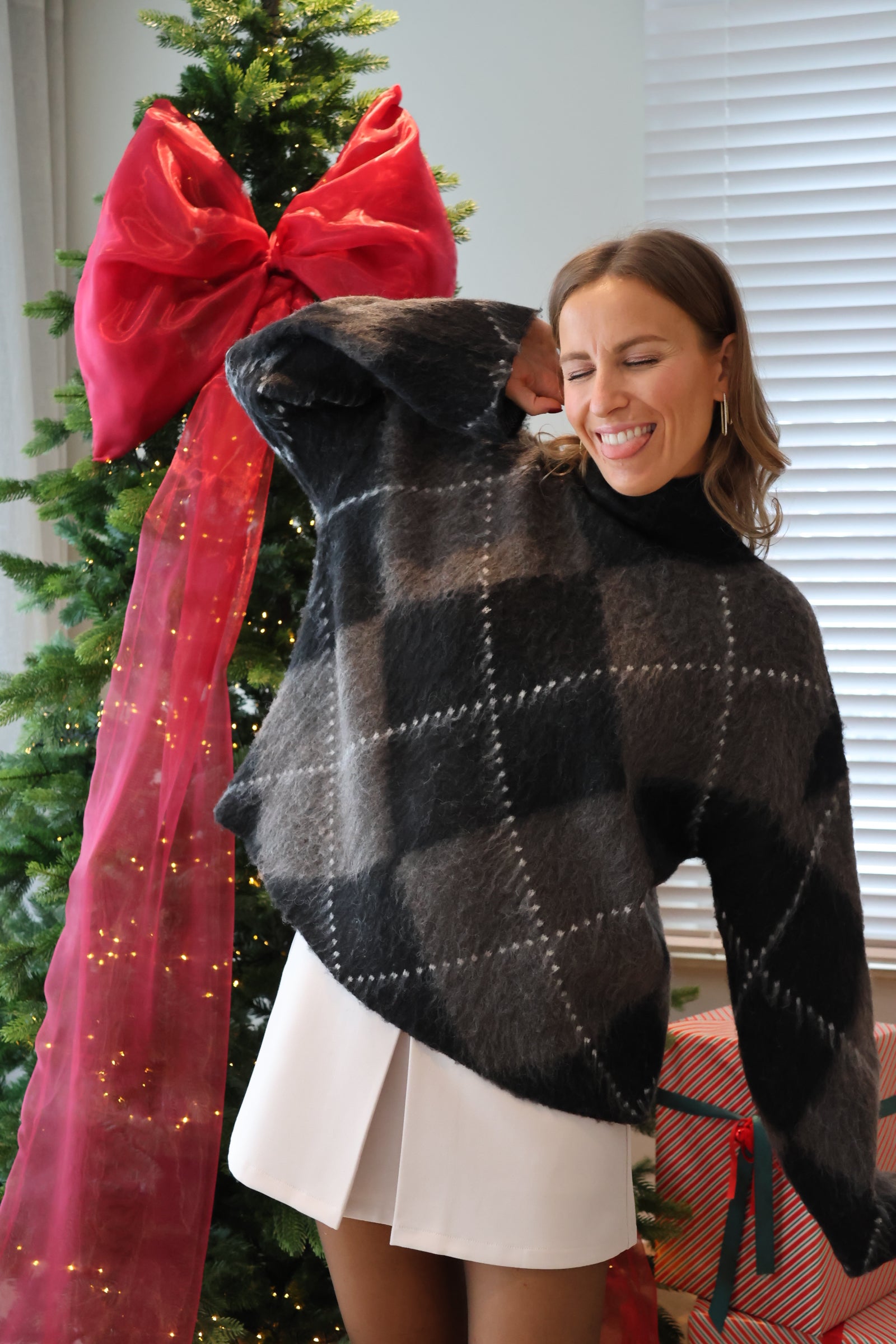 Winter carreaux knit black