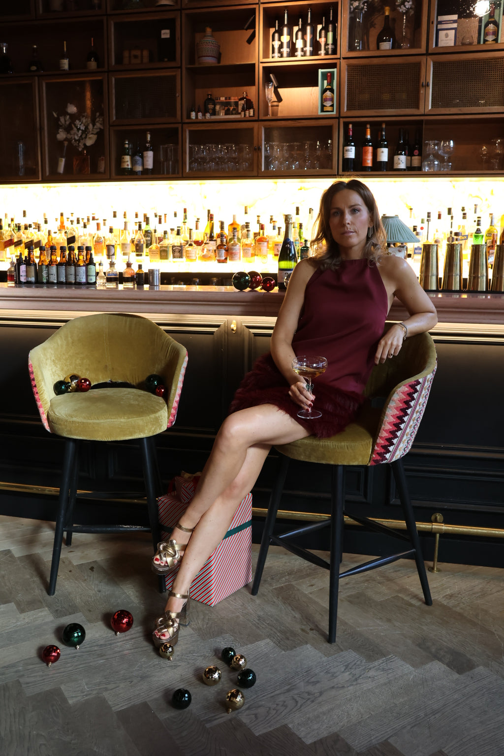 Scarlett fluffy dress burgundy